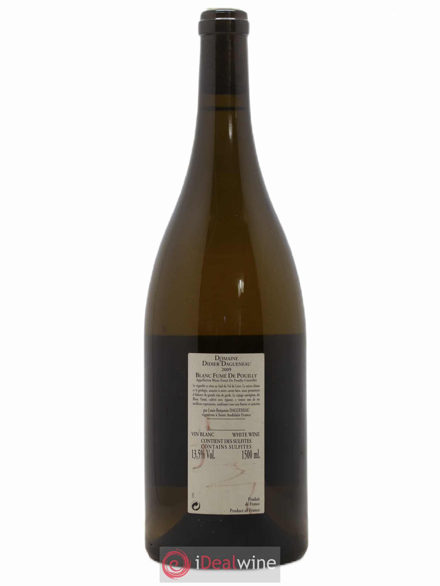 Vin de France (anciennement Pouilly-Fumé) Buisson Renard Dagueneau (Domaine Didier - Louis-Benjamin) 2009 - Lot de 1 magnum - 1