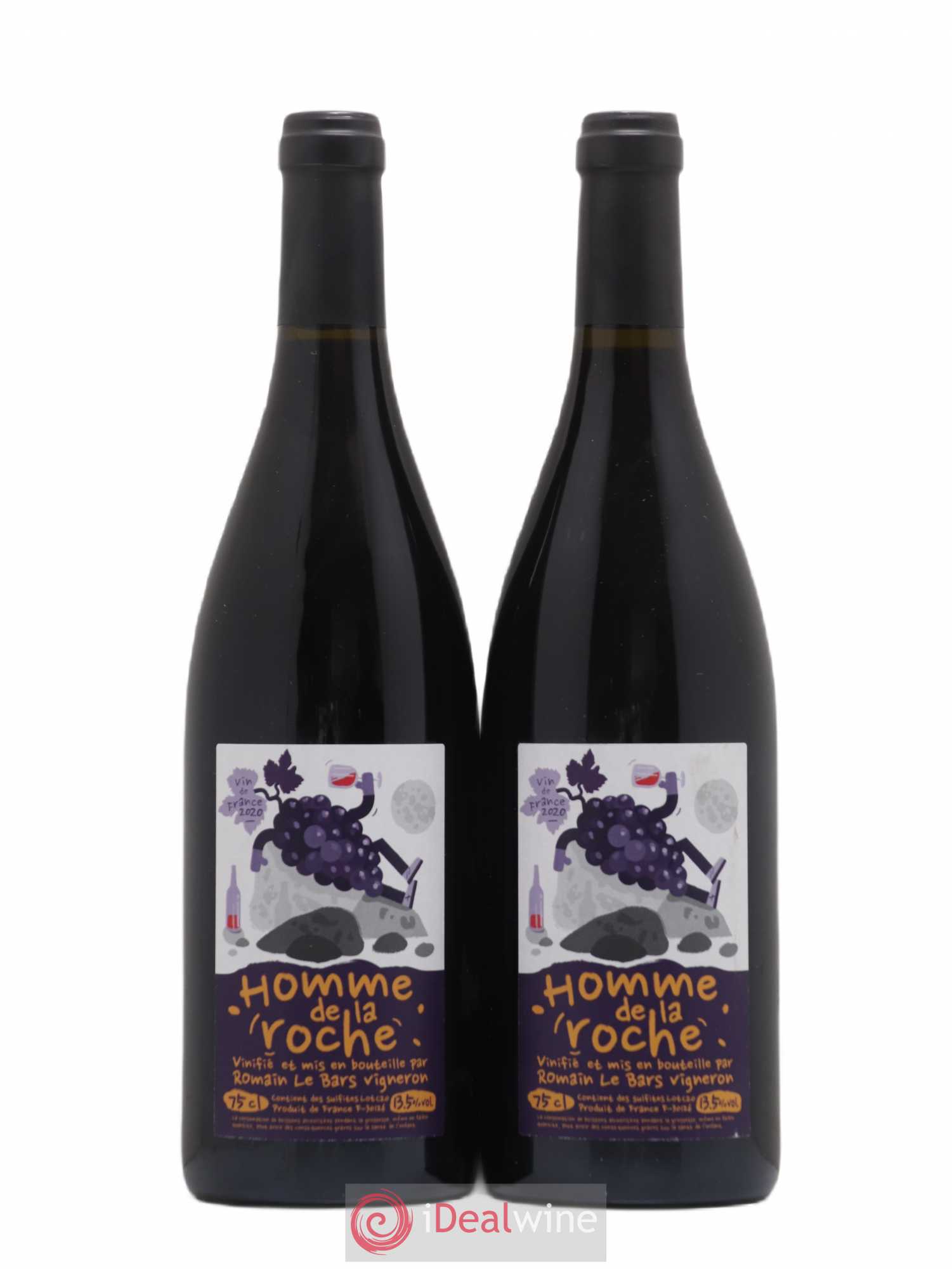 Vin de France L'Homme de la Roche Romain Le Bars 2020 - Lot de 2 bouteilles - 0