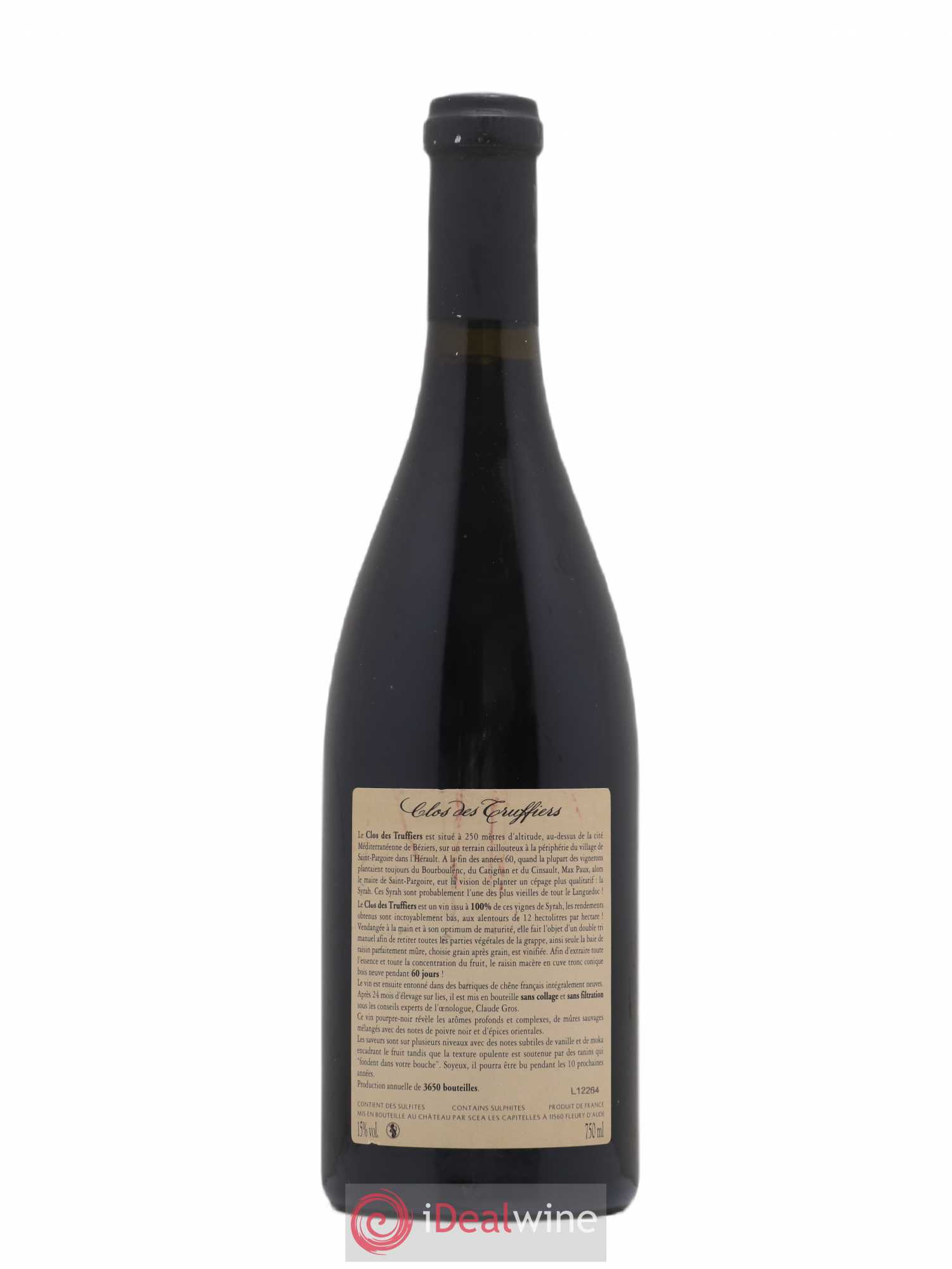 La Clape Château de La Négly Clos des Truffiers Jean Paux-Rosset 2009 - Lot de 1 bouteille - 1