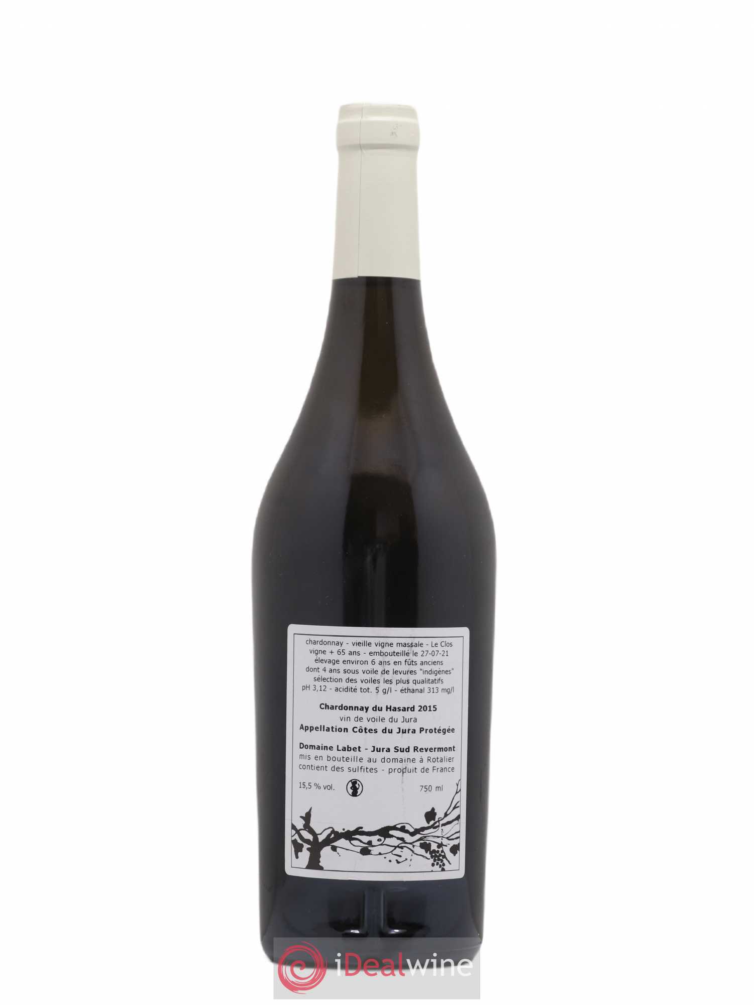 Côtes du Jura Vin de voile Chardonnay du Hasard Romain - Julien - Charline Labet 2015 - Lot de 1 bouteille - 1