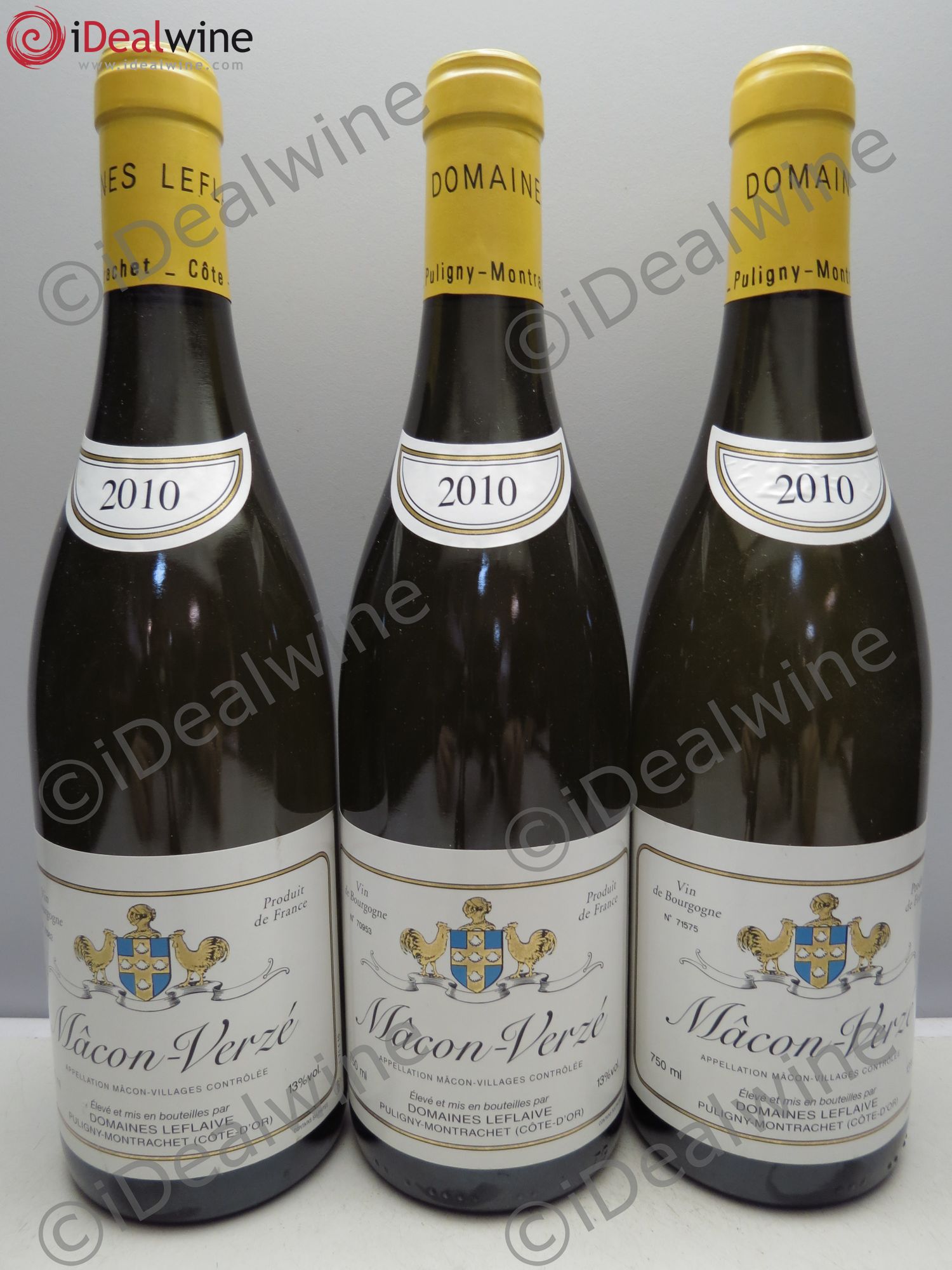 Mâcon Mâcon Verzé. Domaine Anne Leflaive 2010 - Posten von 3 Flaschen - 0