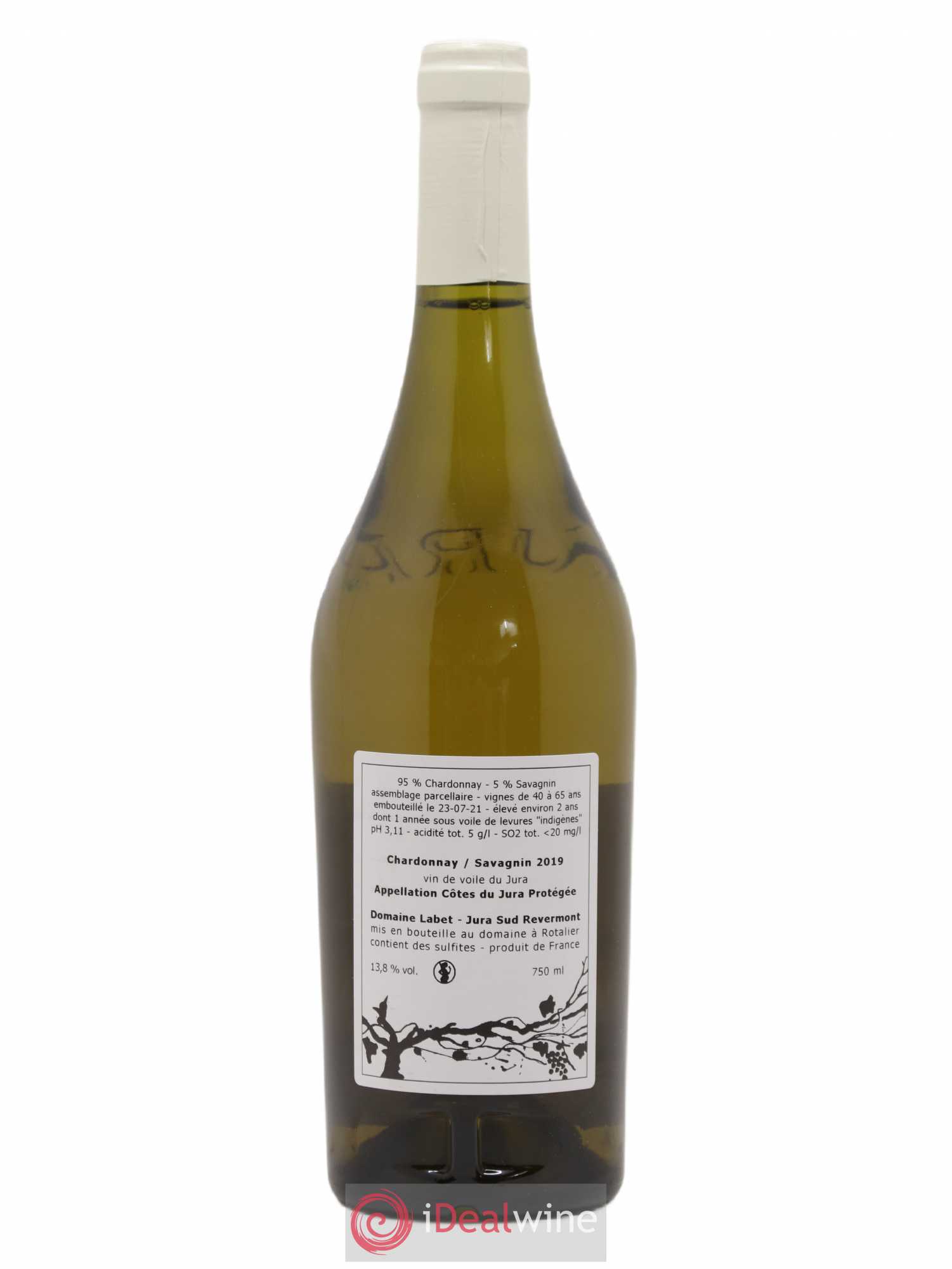 Côtes du Jura Vin de Voile Chardonnay-Savagnin cuvée de garde Romain - Julien - Charline Labet 2019 - Lot de 1 bouteille - 1