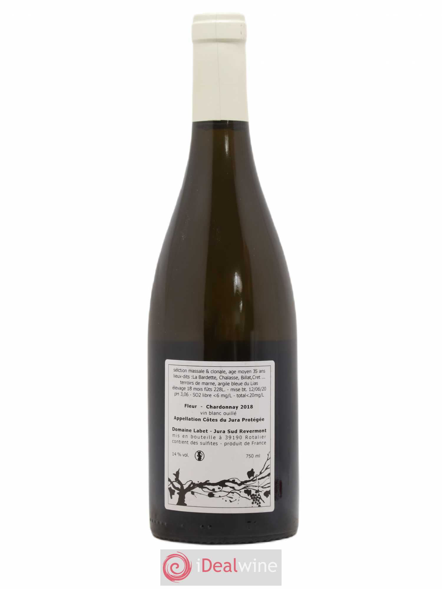 Côtes du Jura Chardonnay Fleur Romain - Julien - Charline Labet 2018 - Lot de 1 bouteille - 1