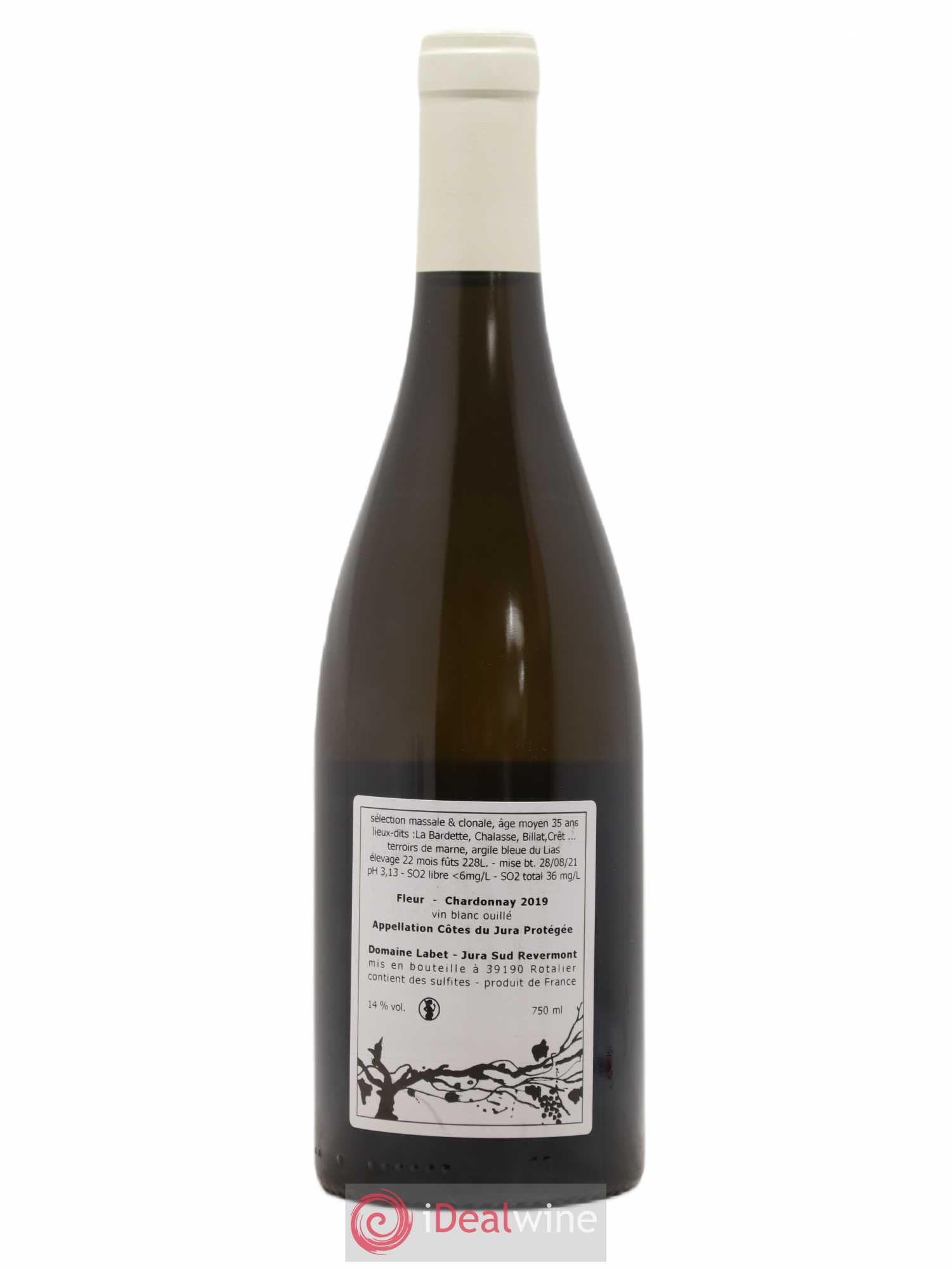 Côtes du Jura Chardonnay Fleur Romain - Julien - Charline Labet 2019 - Lot de 1 bouteille - 1