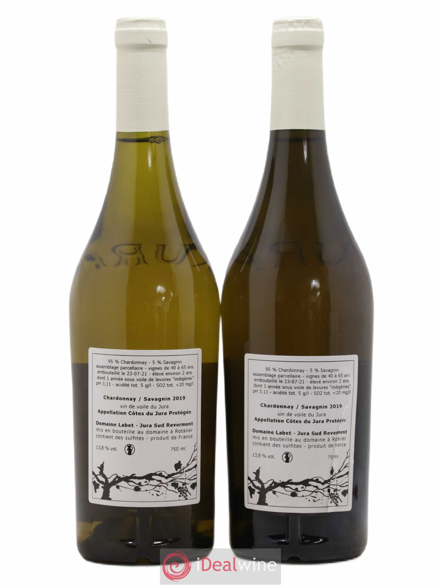 Côtes du Jura Vin de Voile Chardonnay-Savagnin cuvée de garde Romain - Julien - Charline Labet 2019 - Lot de 2 bouteilles - 1