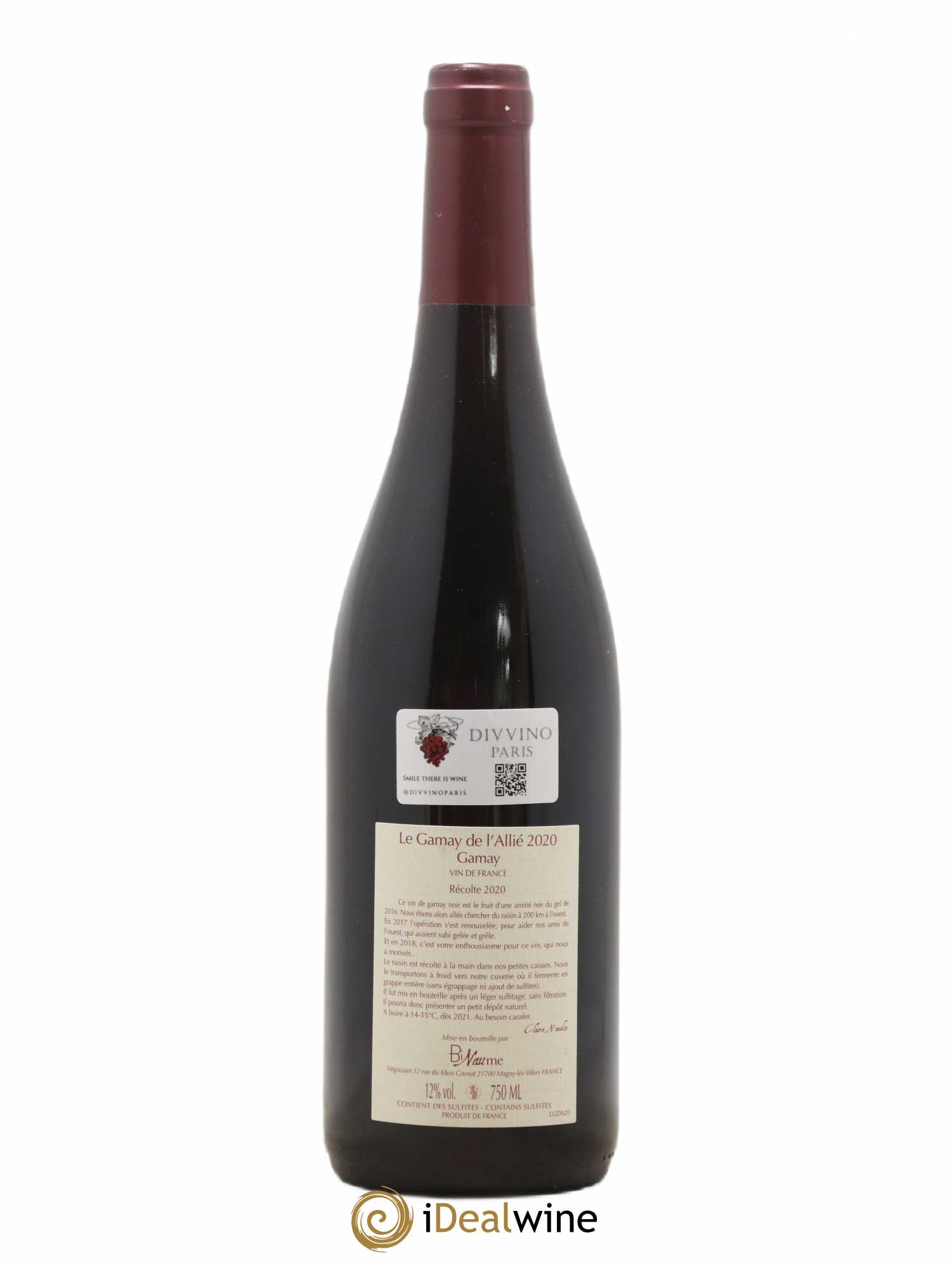 Vin de France Gamay de l'allié Claire Naudin Domaine Binaume 2020 - Posten von 1 Flasche - 1