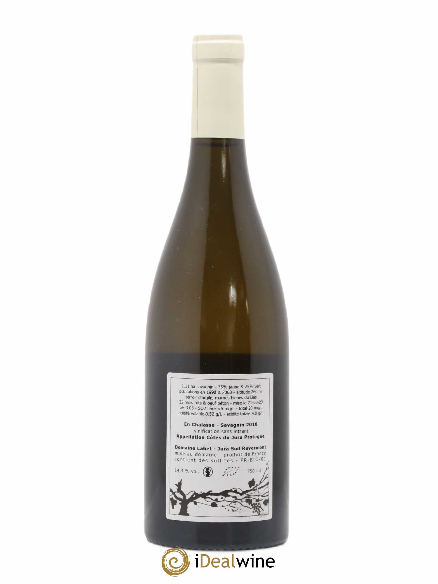 Côtes du Jura Fleur de Savagnin En Chalasse Romain - Julien - Charline Labet 2018 - Lot de 1 bouteille - 1