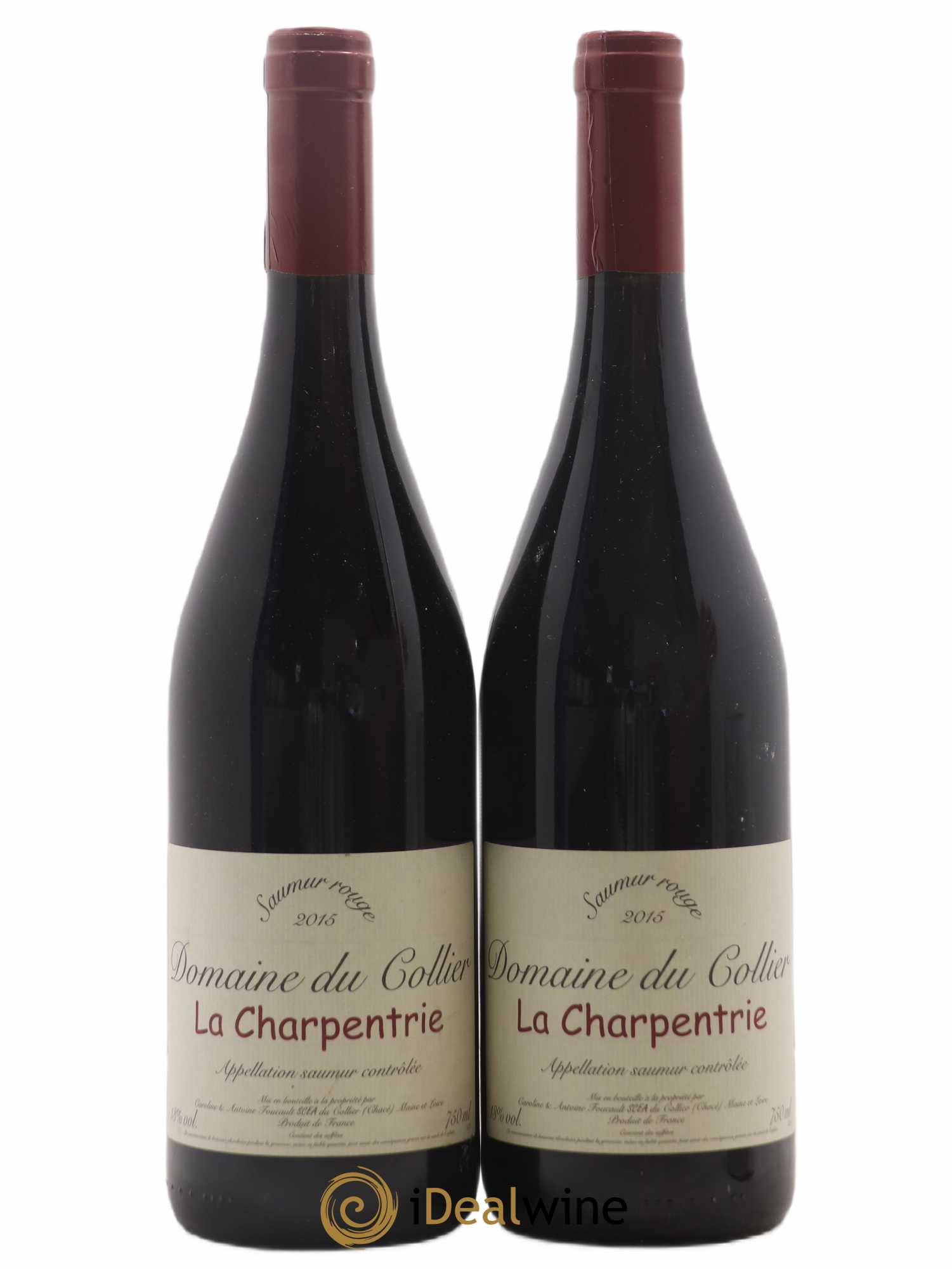 Saumur La Charpentrie Domaine du Collier (senza prezzo di riserva) 2015 - Lotto di 2 bottiglie - 0