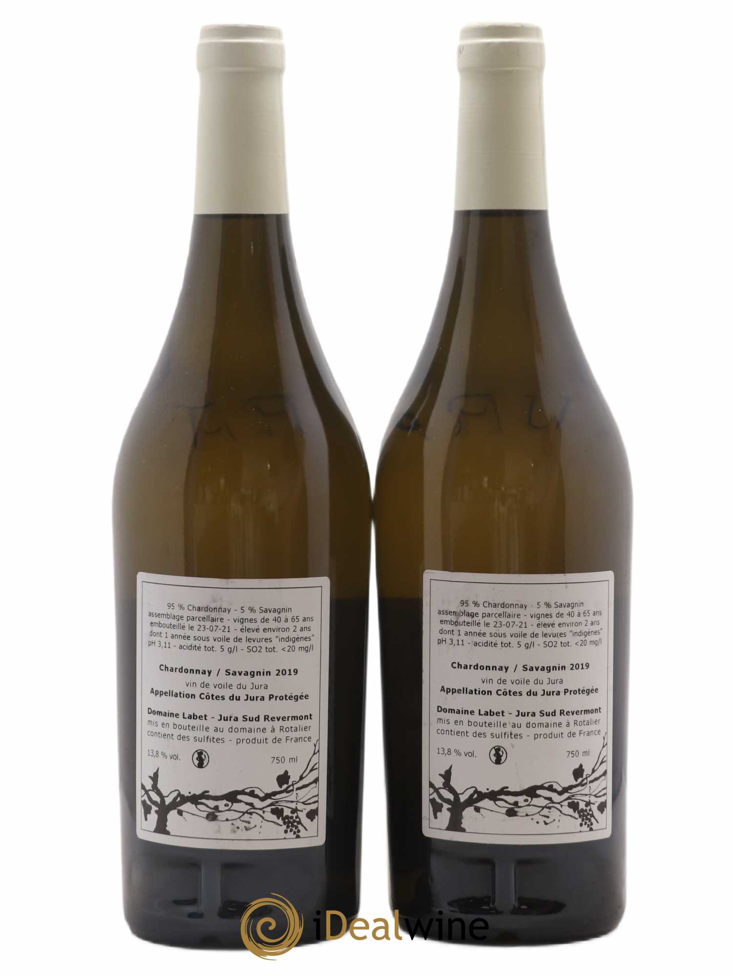 Côtes du Jura Vin de Voile Chardonnay-Savagnin cuvée de garde Romain - Julien - Charline Labet (sans prix de réserve) 2019 - Lot de 2 bouteilles - 1