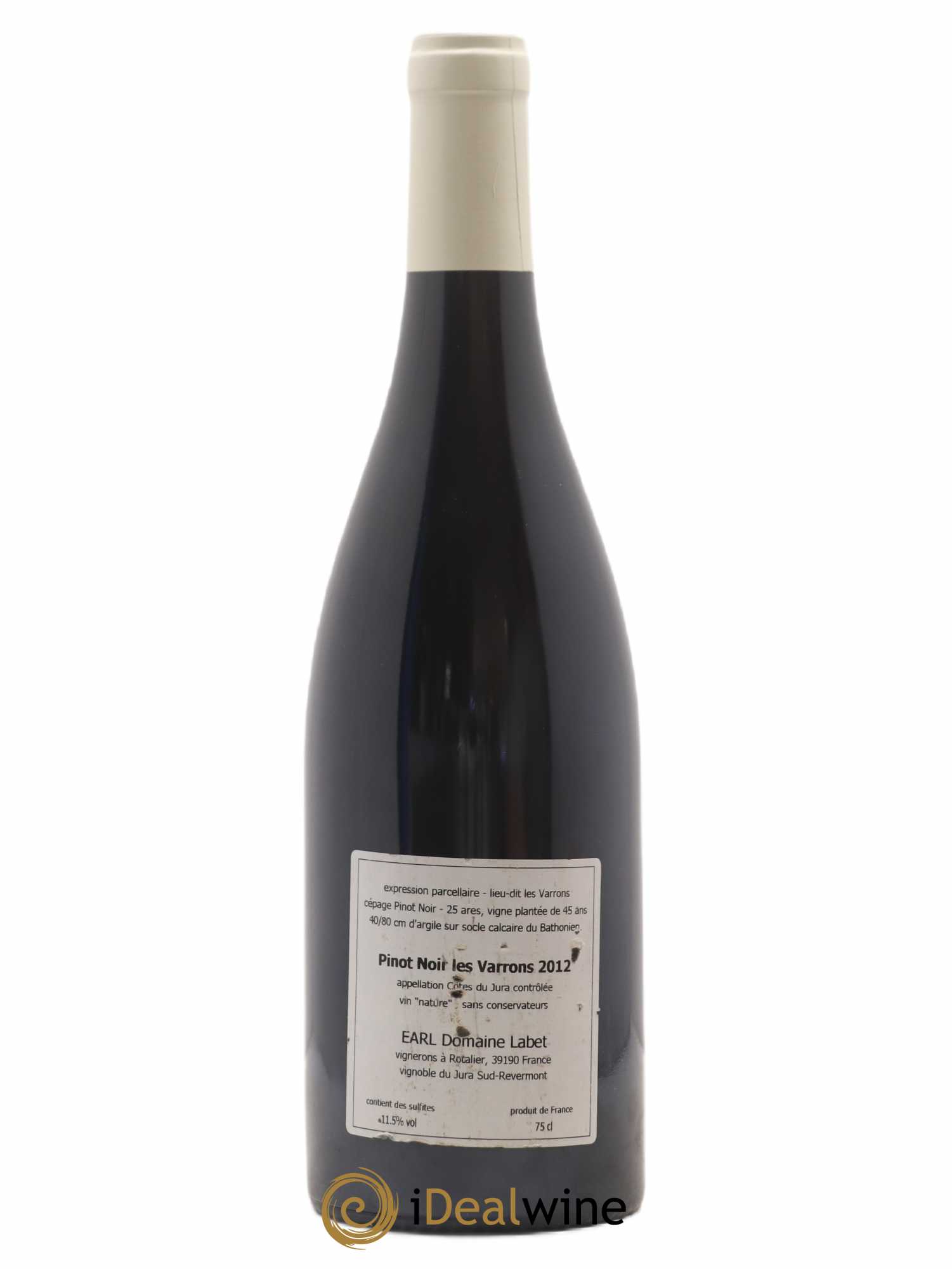 Côtes du Jura Pinot Noir Les Varrons Sélection Massale Romain - Julien - Charline Labet 2012 - Lot de 1 bouteille - 1
