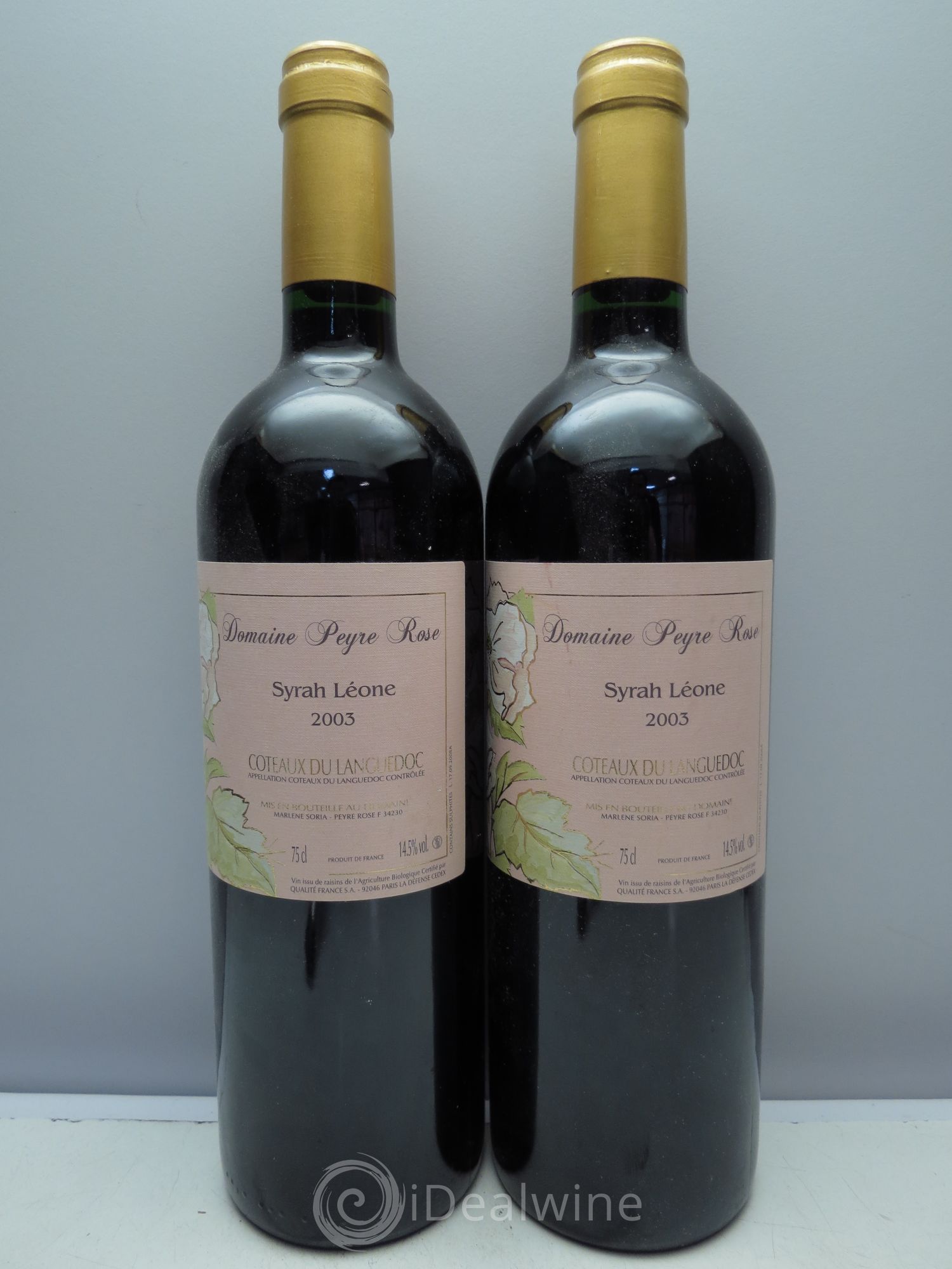 Coteaux du Languedoc Domaine Peyre Rose Belle Léone (anciennement Syrah Léone) Marlène Soria 2003 - Lot de 2 bouteilles - 0