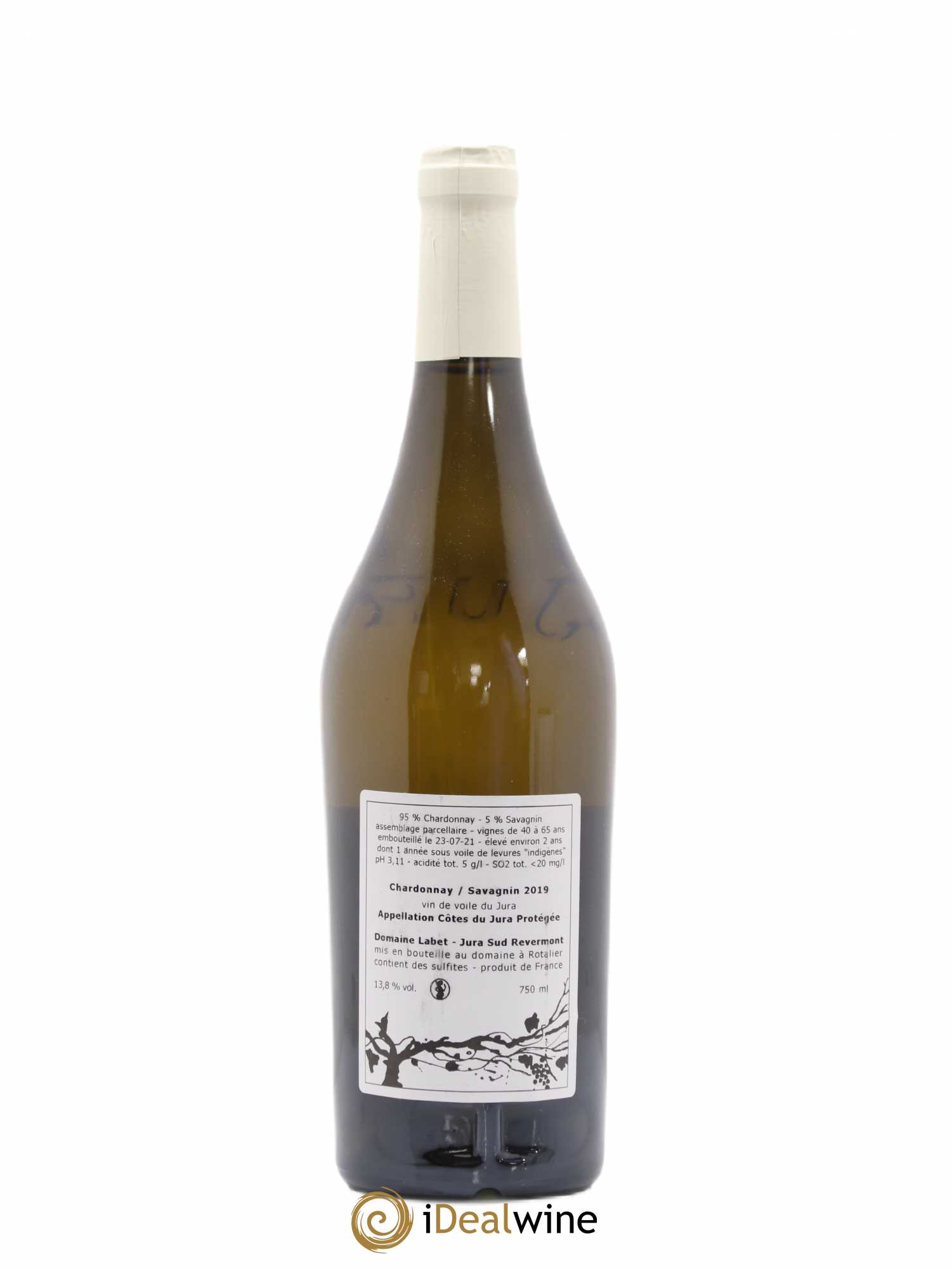 Côtes du Jura Vin de Voile Chardonnay-Savagnin cuvée de garde Romain - Julien - Charline Labet 2019 - Lot de 1 bouteille - 1