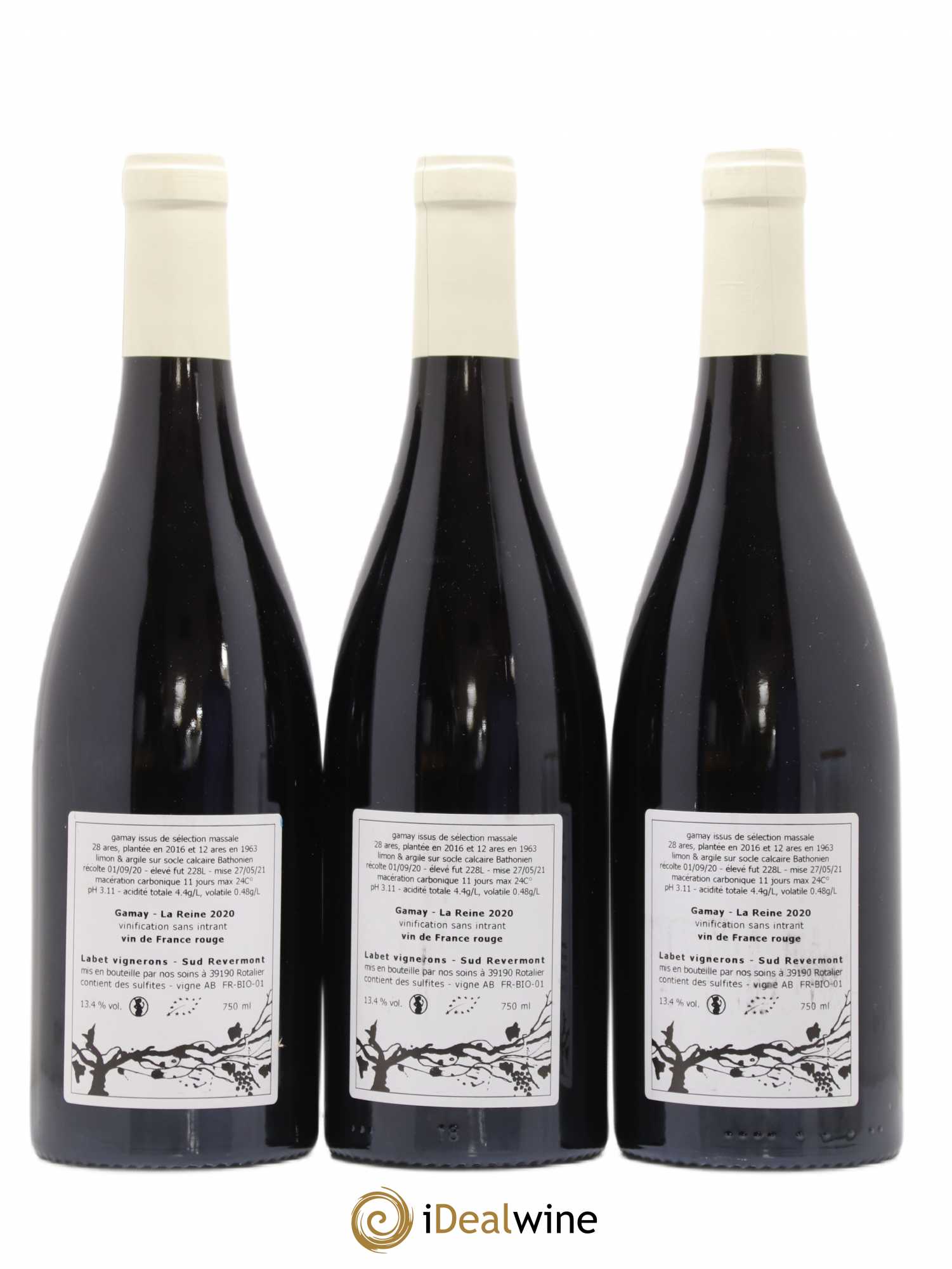 Vin de France Gamay La Reine Labet (Domaine) 2020 - Lot de 3 bouteilles - 1