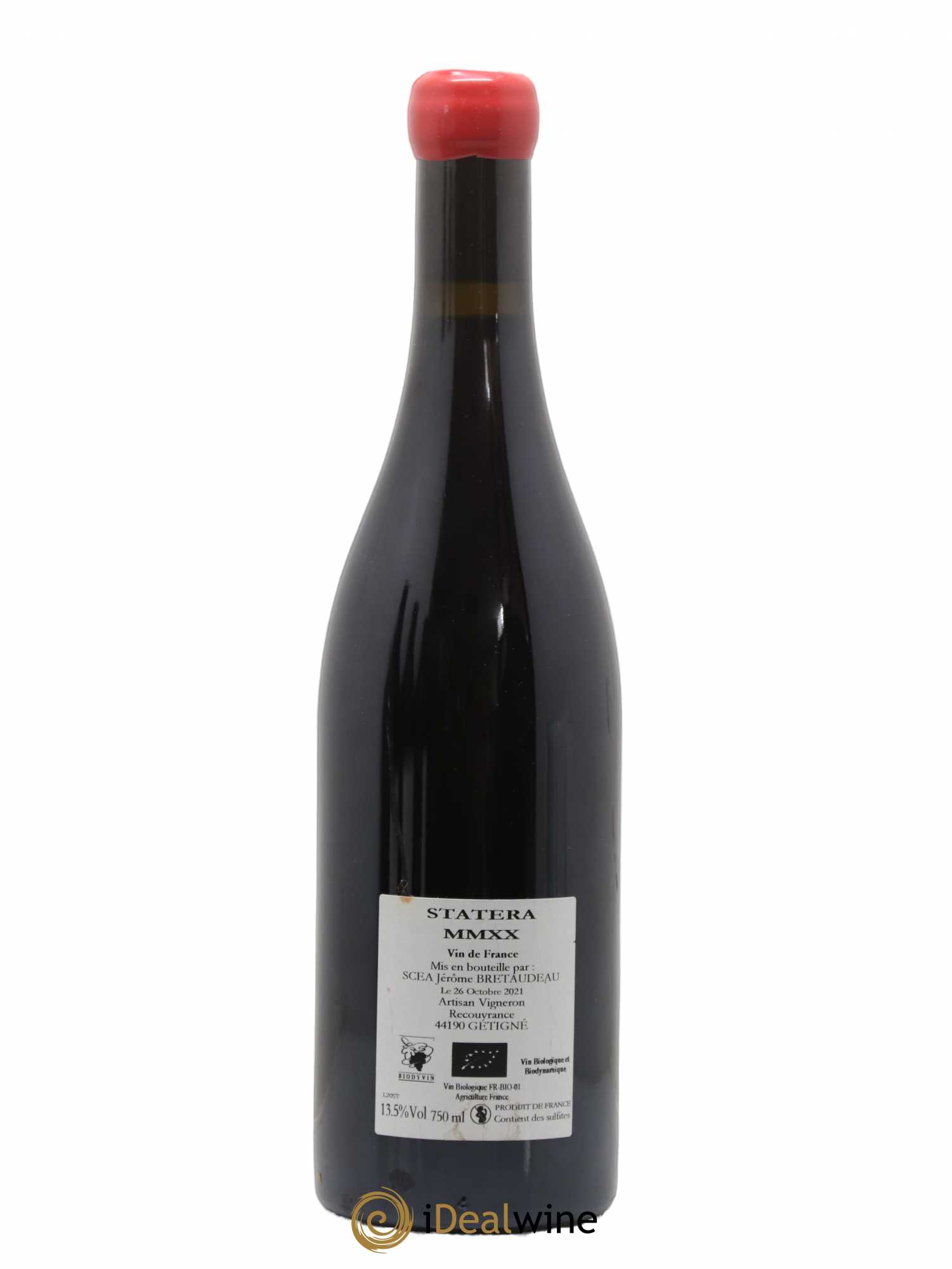 Vin de France Statera Jérôme Bretaudeau - Domaine de Bellevue 2020 - Lot de 1 bouteille - 1