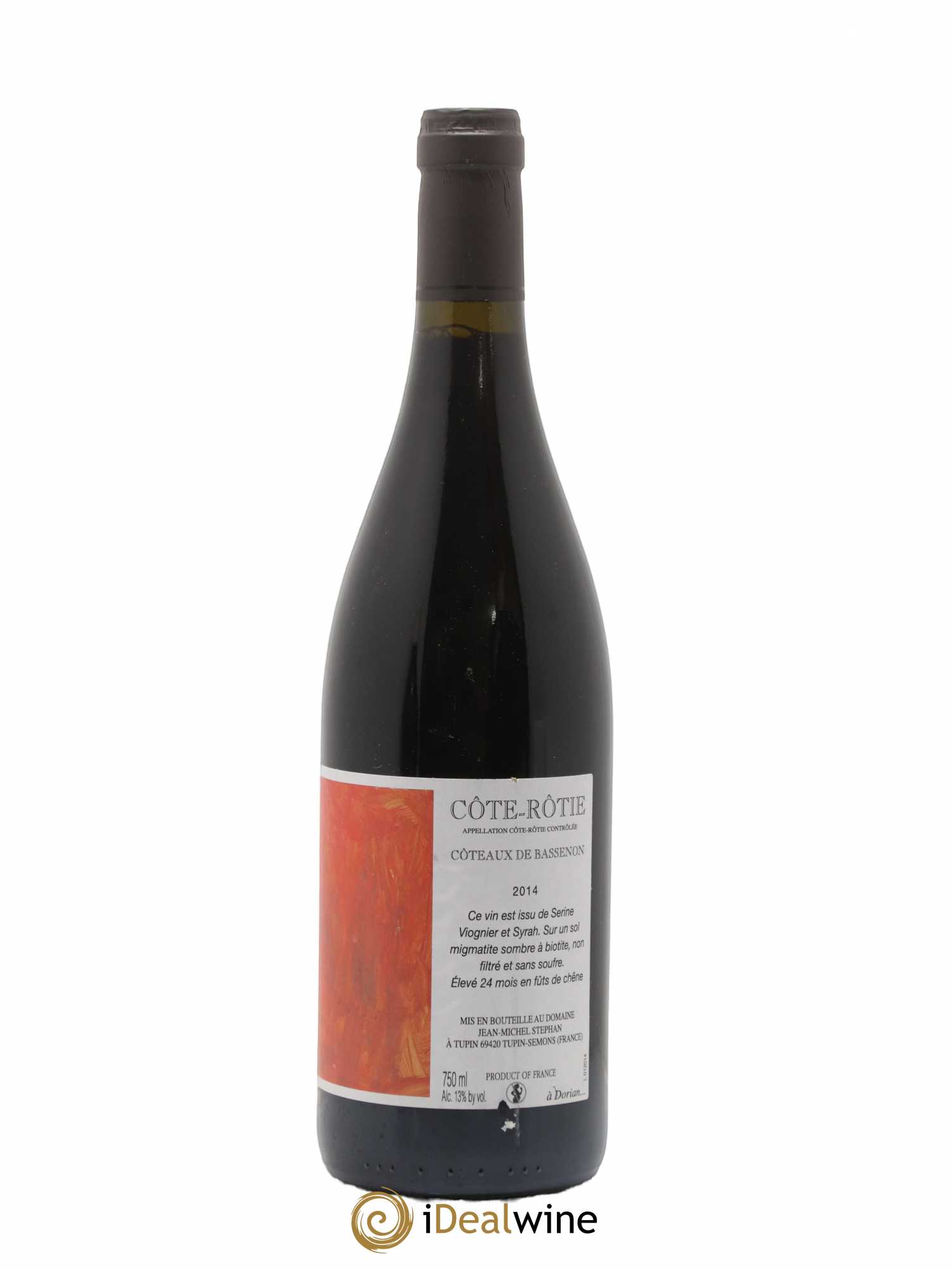 Côte-Rôtie Coteaux de Bassenon Jean-Michel Stephan 2014 - Lot de 1 bouteille - 0