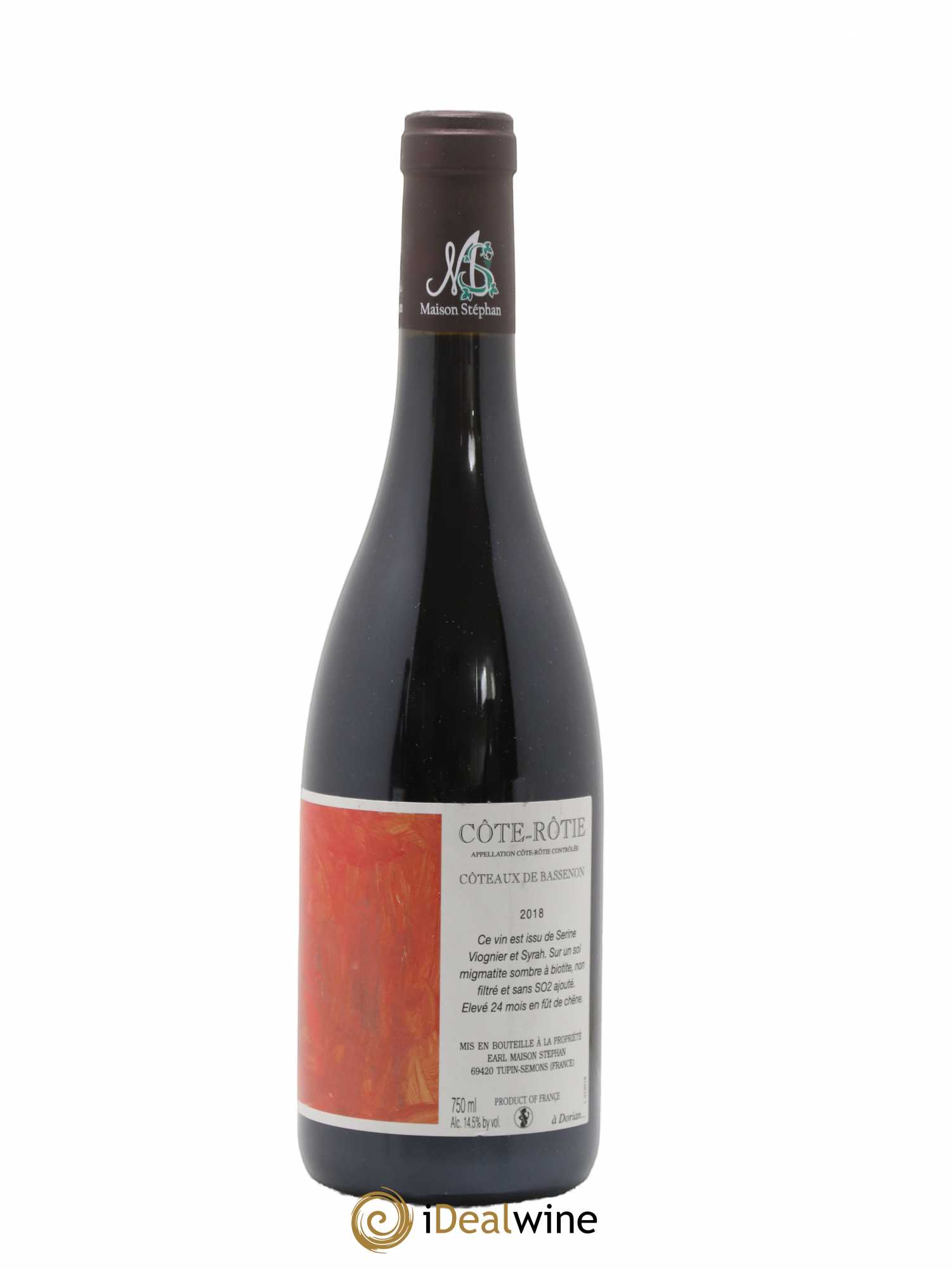 Côte-Rôtie Coteaux de Bassenon Jean-Michel Stephan 2018 - Lot de 1 bouteille - 0