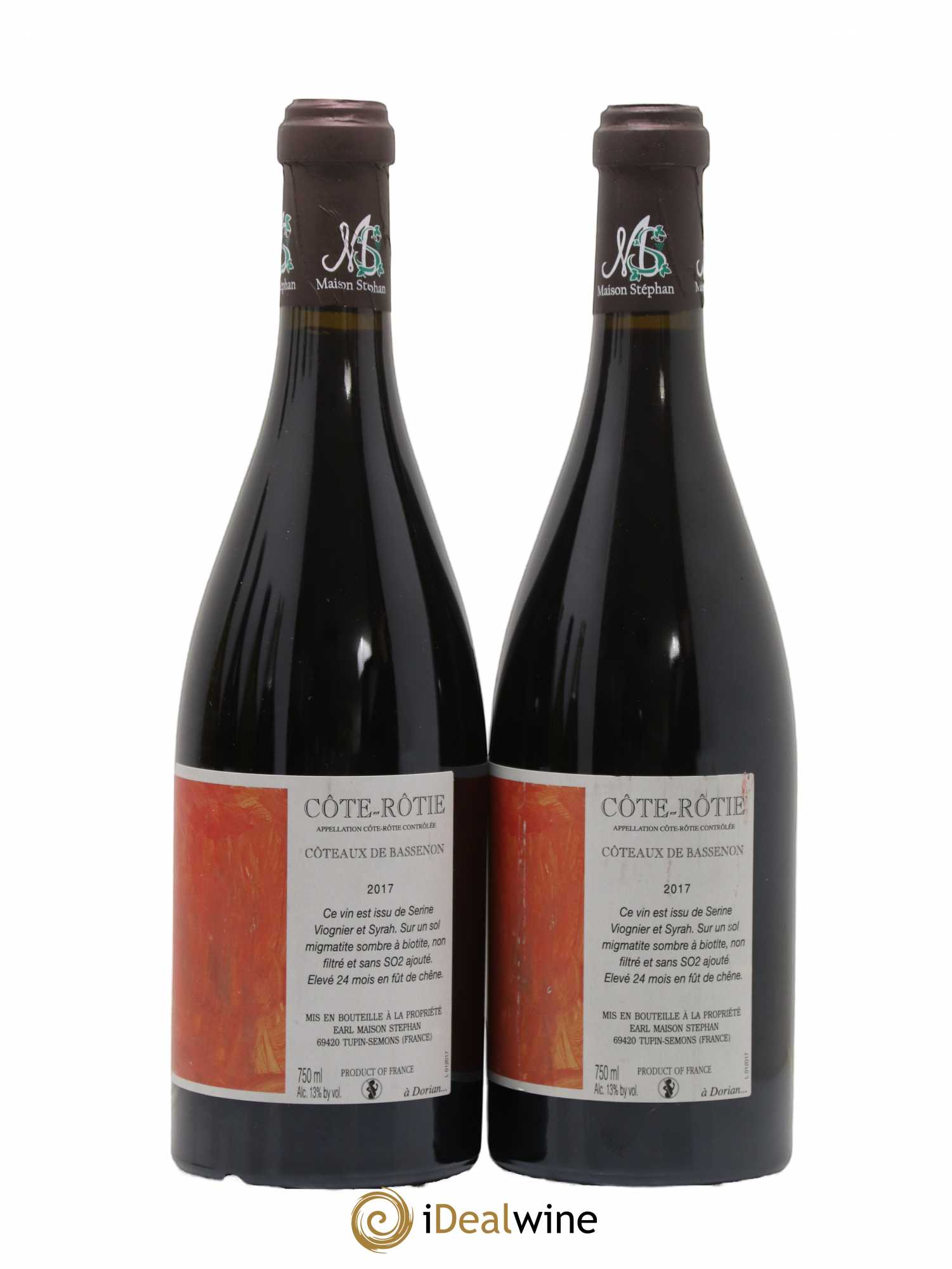 Côte-Rôtie Coteaux de Bassenon Jean-Michel Stephan 2017 - Lot de 2 bouteilles - 0