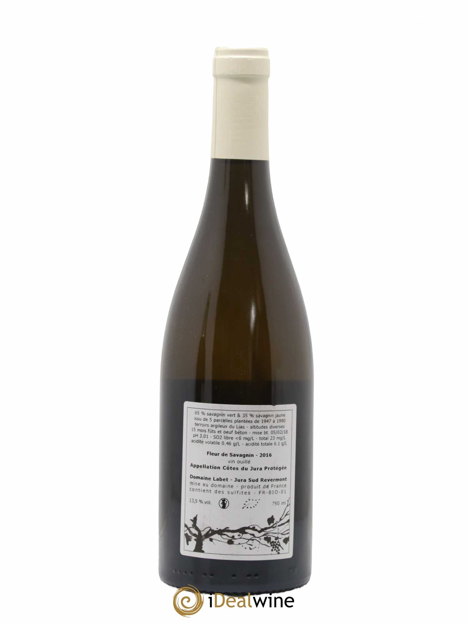 Côtes du Jura Fleur de Savagnin Romain - Julien - Charline Labet 2016 - Lot de 1 bouteille - 1