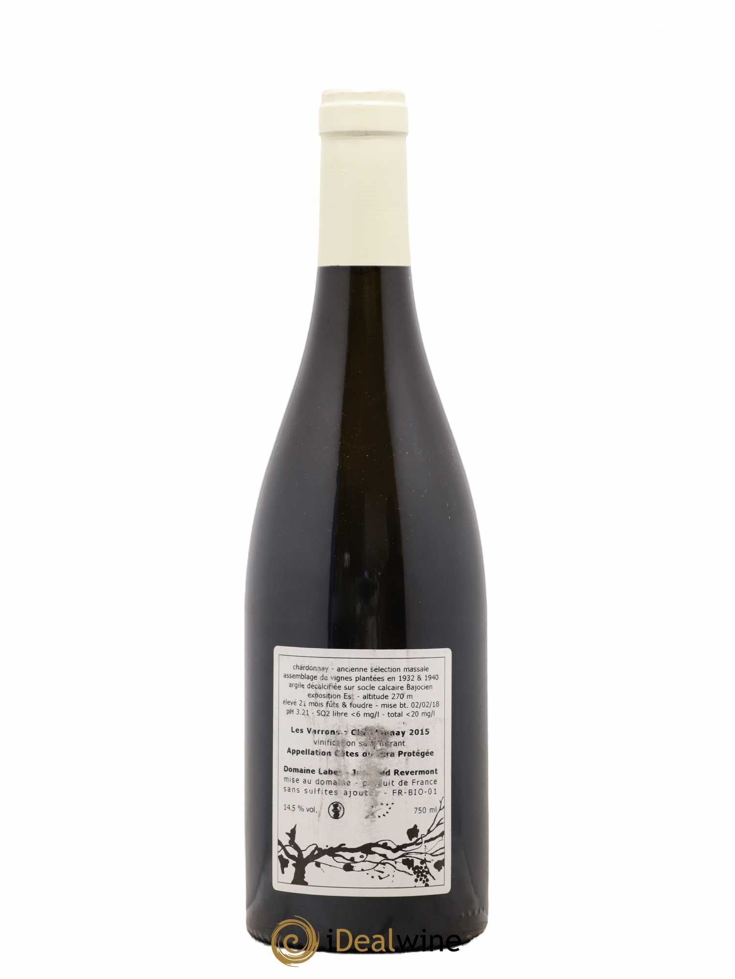 Côtes du Jura Chardonnay Les Varrons Romain - Julien - Charline Labet 2015 - Lot de 1 bouteille - 1
