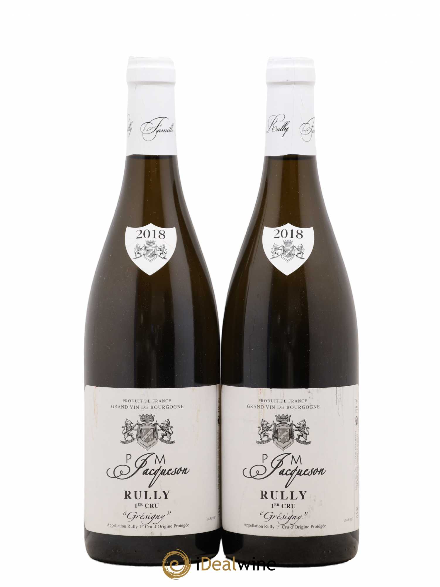 Rully 1er Cru Grésigny Paul & Marie Jacqueson 2018 - Lot de 2 bouteilles - 0