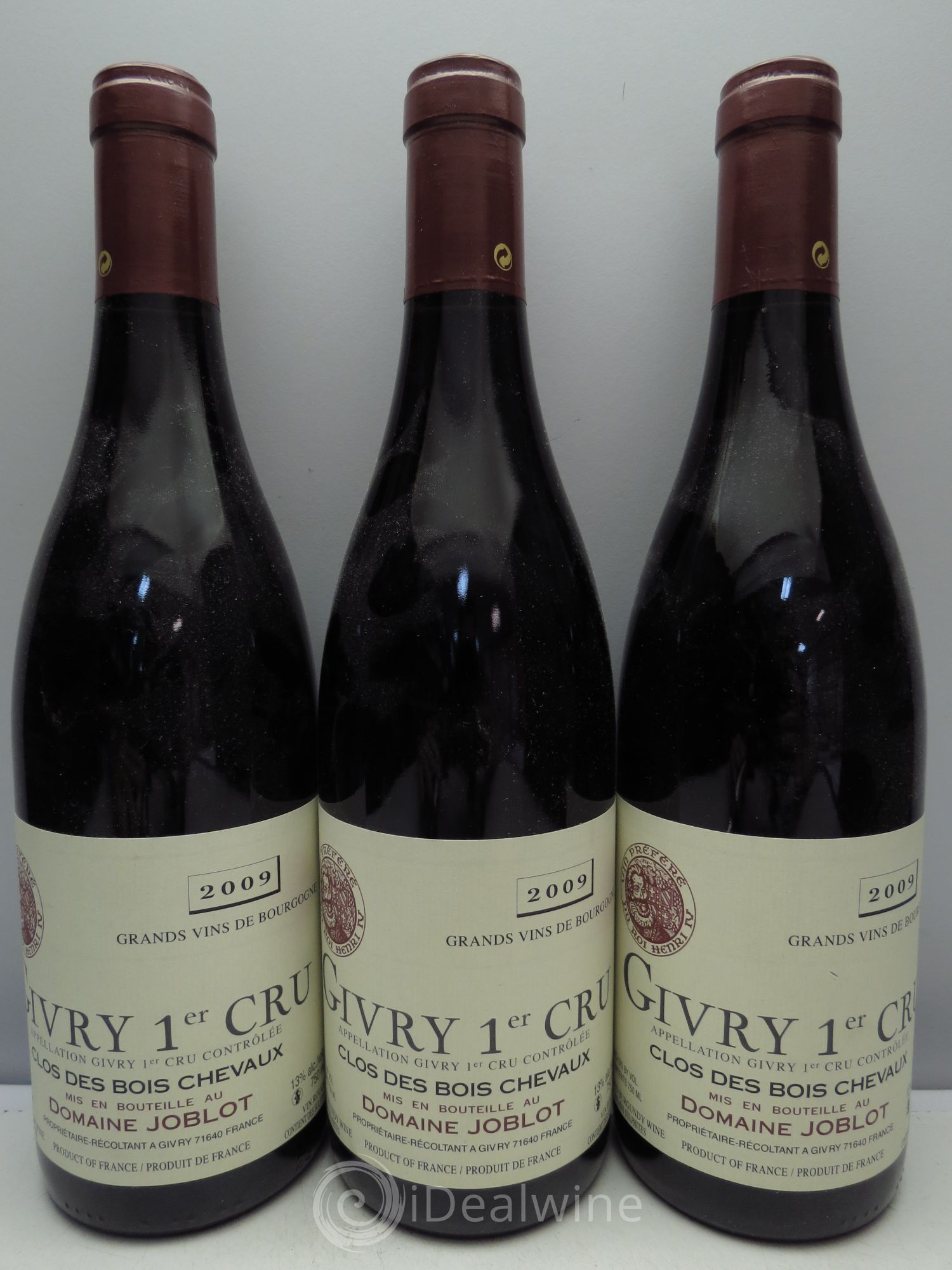 Givry 1er Cru Clos des Bois Chevaux 2009 - Lot de 3 bouteilles - 0