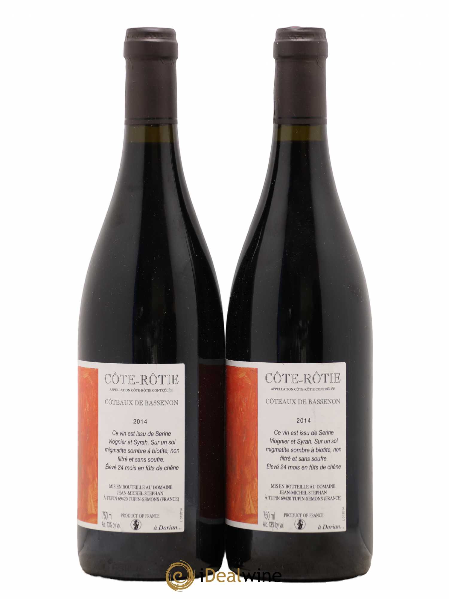 Côte-Rôtie Coteaux de Bassenon Jean-Michel Stephan 2014 - Lot de 2 bouteilles - 1