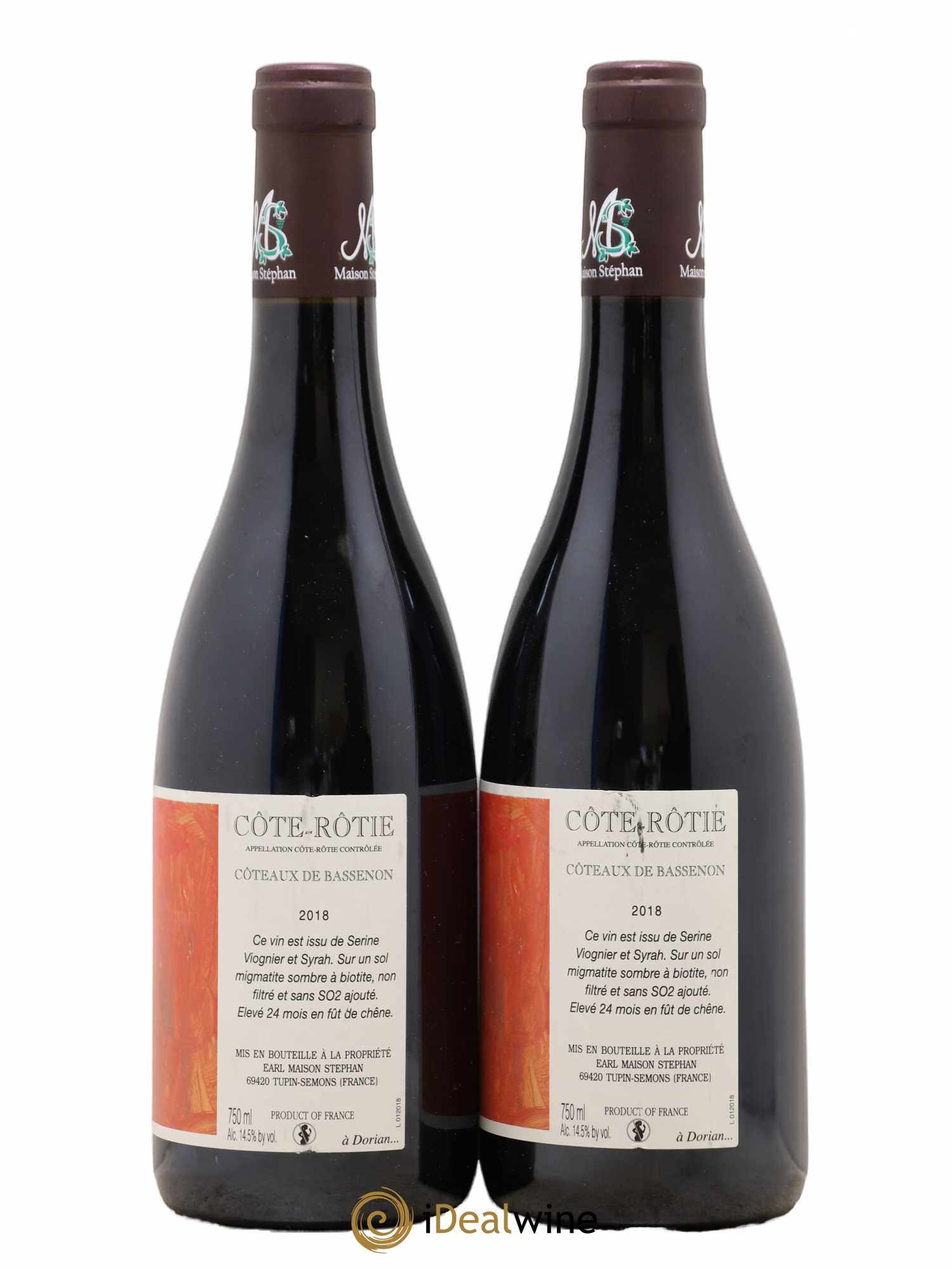 Côte-Rôtie Coteaux de Bassenon Jean-Michel Stephan 2018 - Lot de 2 bouteilles - 1