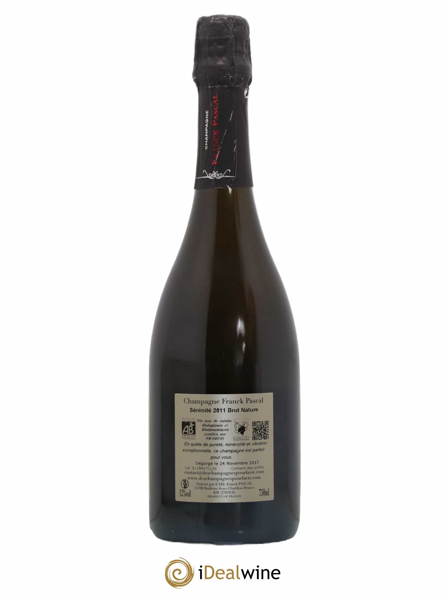 Champagne Serenité Franck Pascal 2011 - Lot de 1 bouteille - 1
