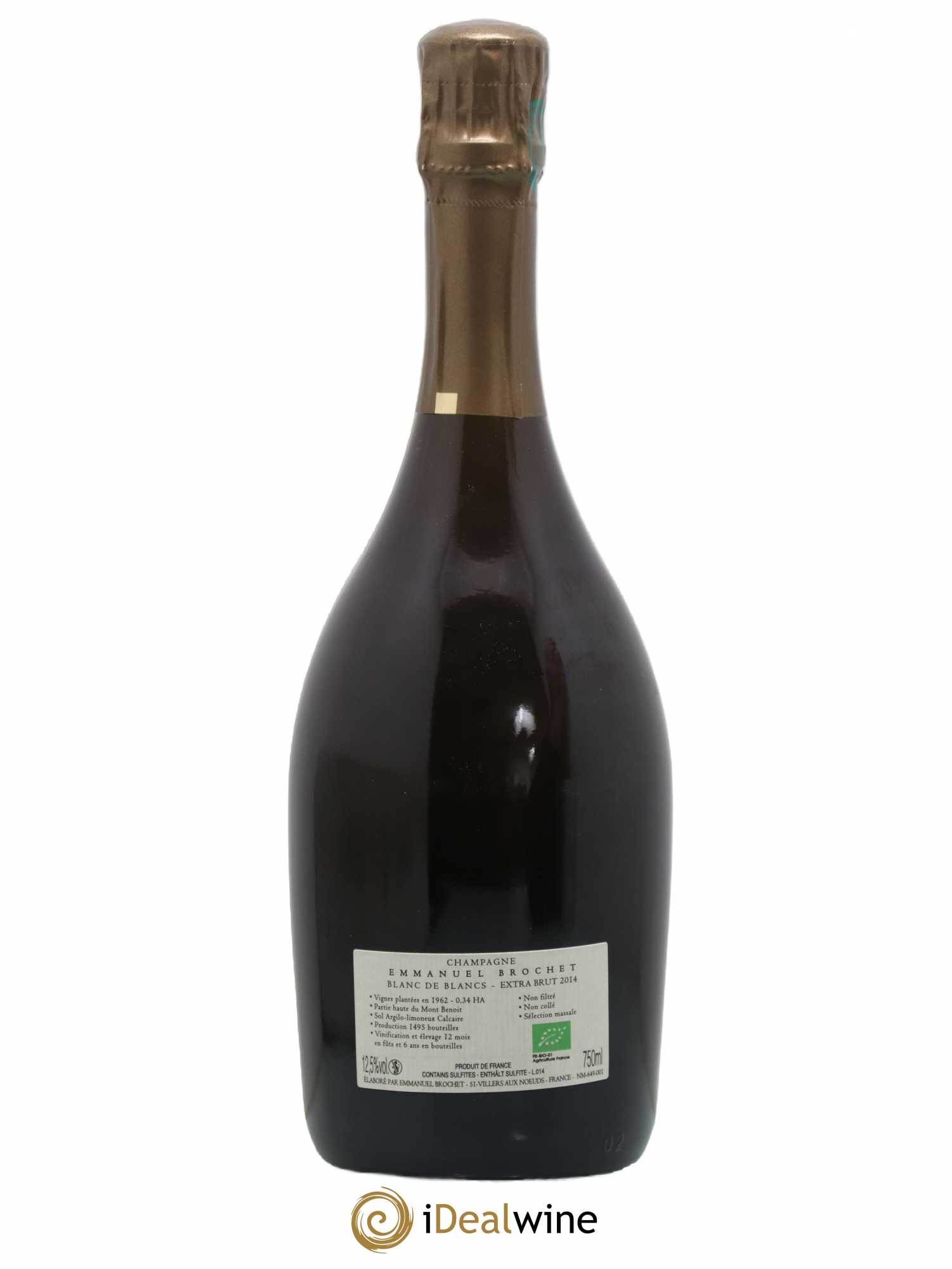 Blanc de Blancs Extra-Brut Les Hauts Chardonnays Emmanuel Brochet 2014 - Lot de 1 bouteille - 1