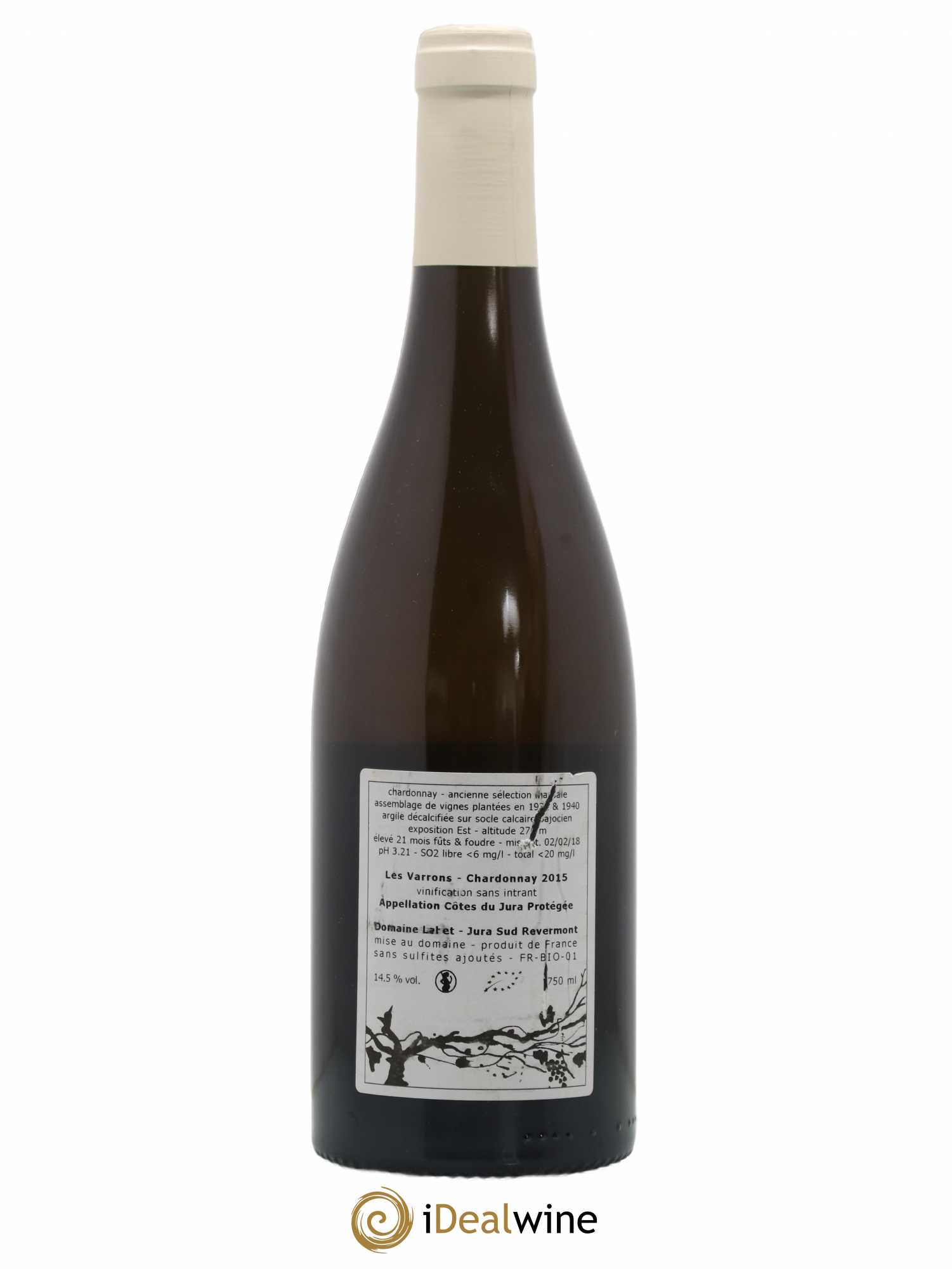 Côtes du Jura Chardonnay Les Varrons Romain - Julien - Charline Labet 2015 - Lot de 1 bouteille - 1