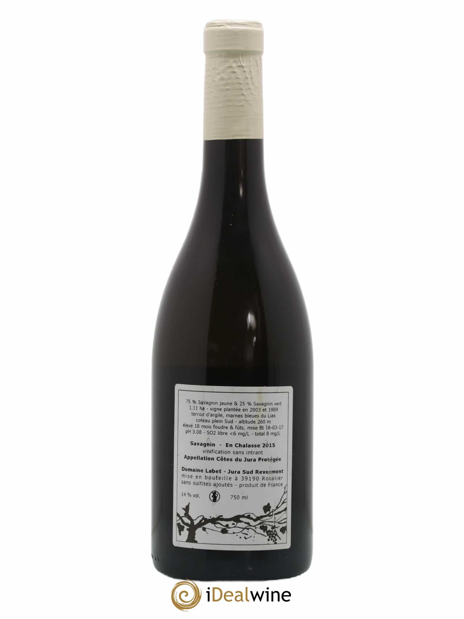 Côtes du Jura Fleur de Savagnin En Chalasse Romain - Julien - Charline Labet 2015 - Lot de 1 bouteille - 1
