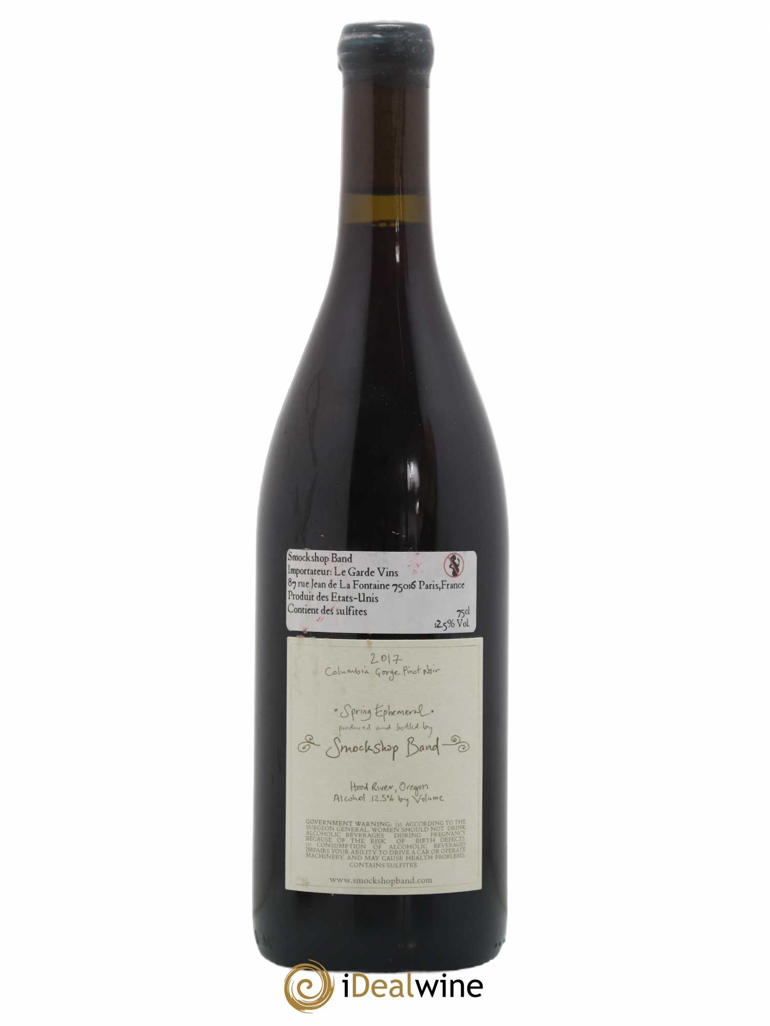 Columbia Gorge Smockshop Band Spring Ephemeral Pinot Noir Hiyu Farm Pinot Noir Domaine Comlumbia 2017 - Posten von 1 Flasche - 1