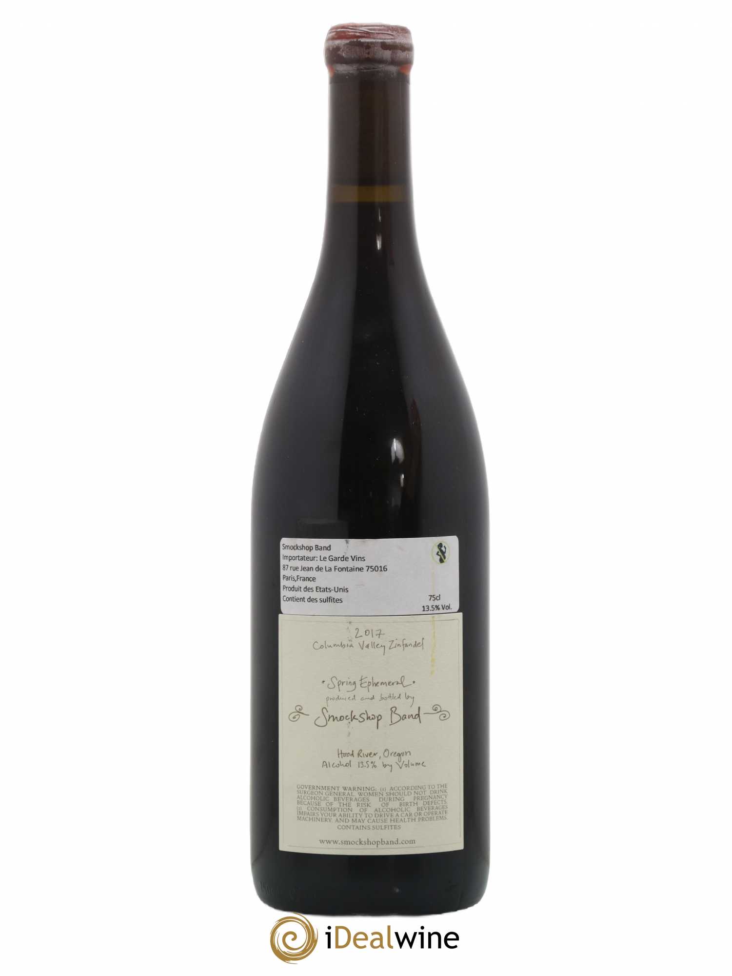 Columbia Gorge Smockshop Band Valley Zinfandel Spring Ephemeral Hiyu Farm Zinfandel Domaine Comlumbia 2017 - Posten von 1 Flasche - 1