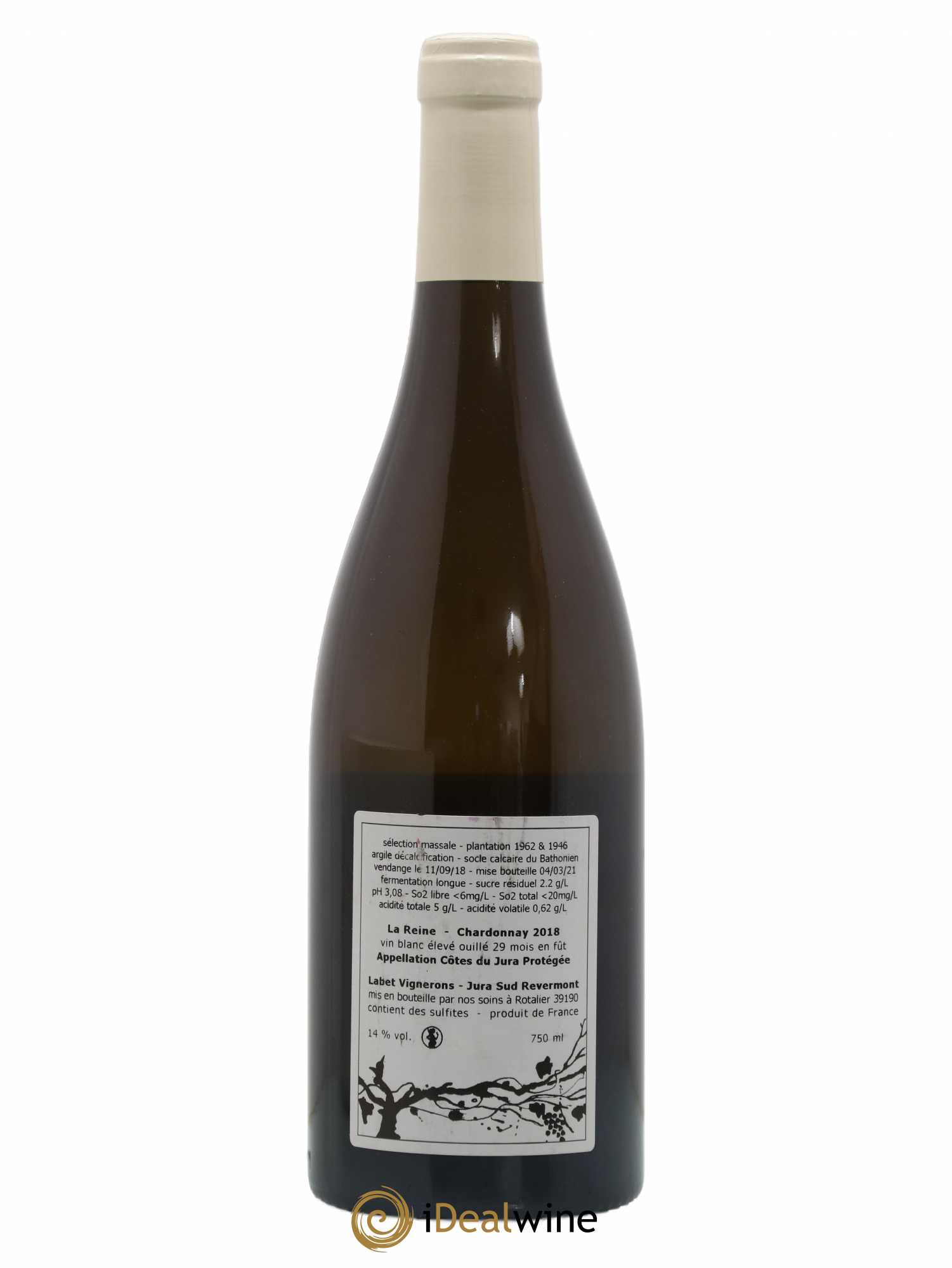 Côtes du Jura Chardonnay La Reine Romain - Julien - Charline Labet 2018 - Lot de 1 bouteille - 1