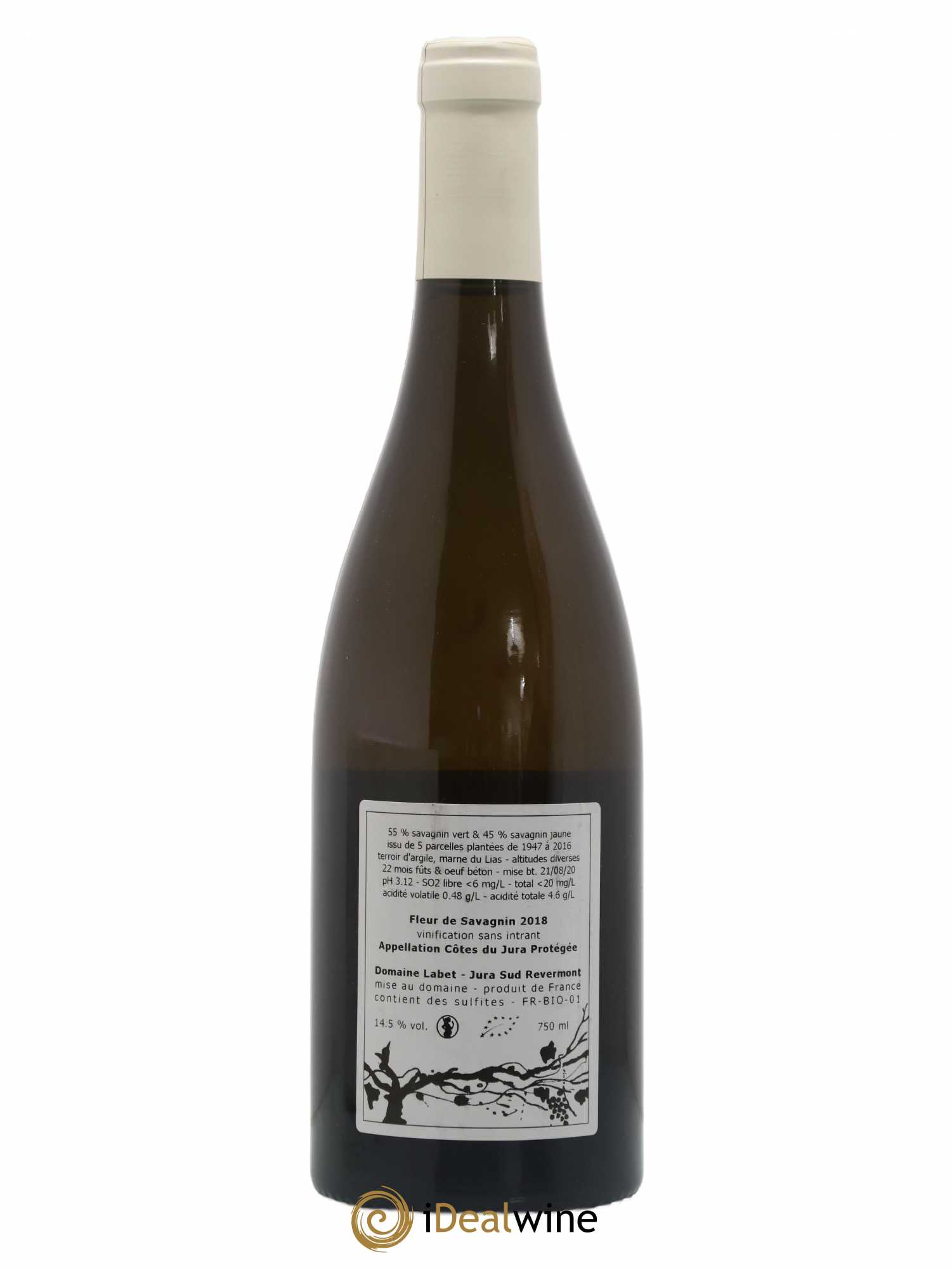 Côtes du Jura Fleur de Savagnin Romain - Julien - Charline Labet 2018 - Lot de 1 bouteille - 1