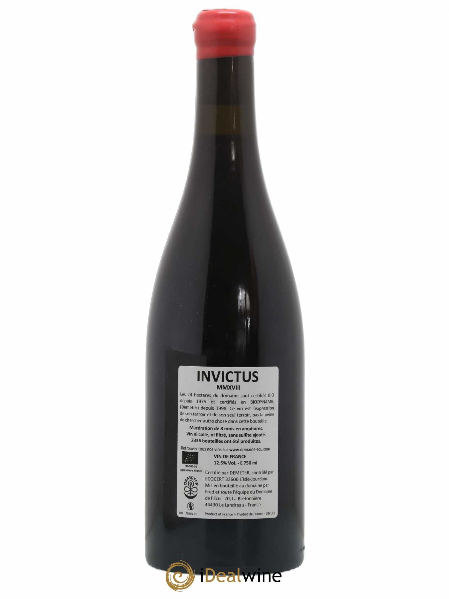 Vin de France Invictus Domaine de L'Ecu 2018 - Lot de 1 bouteille - 1
