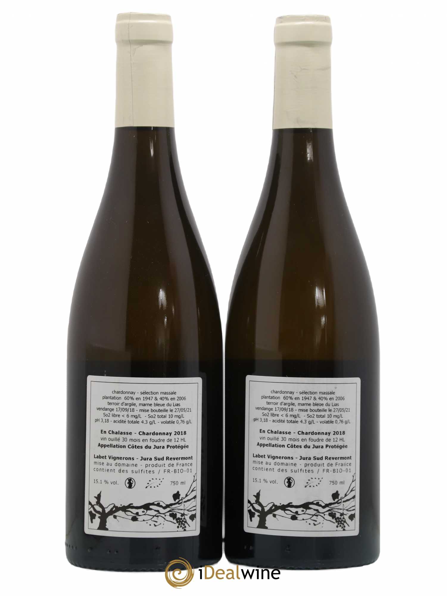 Côtes du Jura Chardonnay En Chalasse Romain - Julien - Charline Labet 2018 - Lot de 2 bouteilles - 1