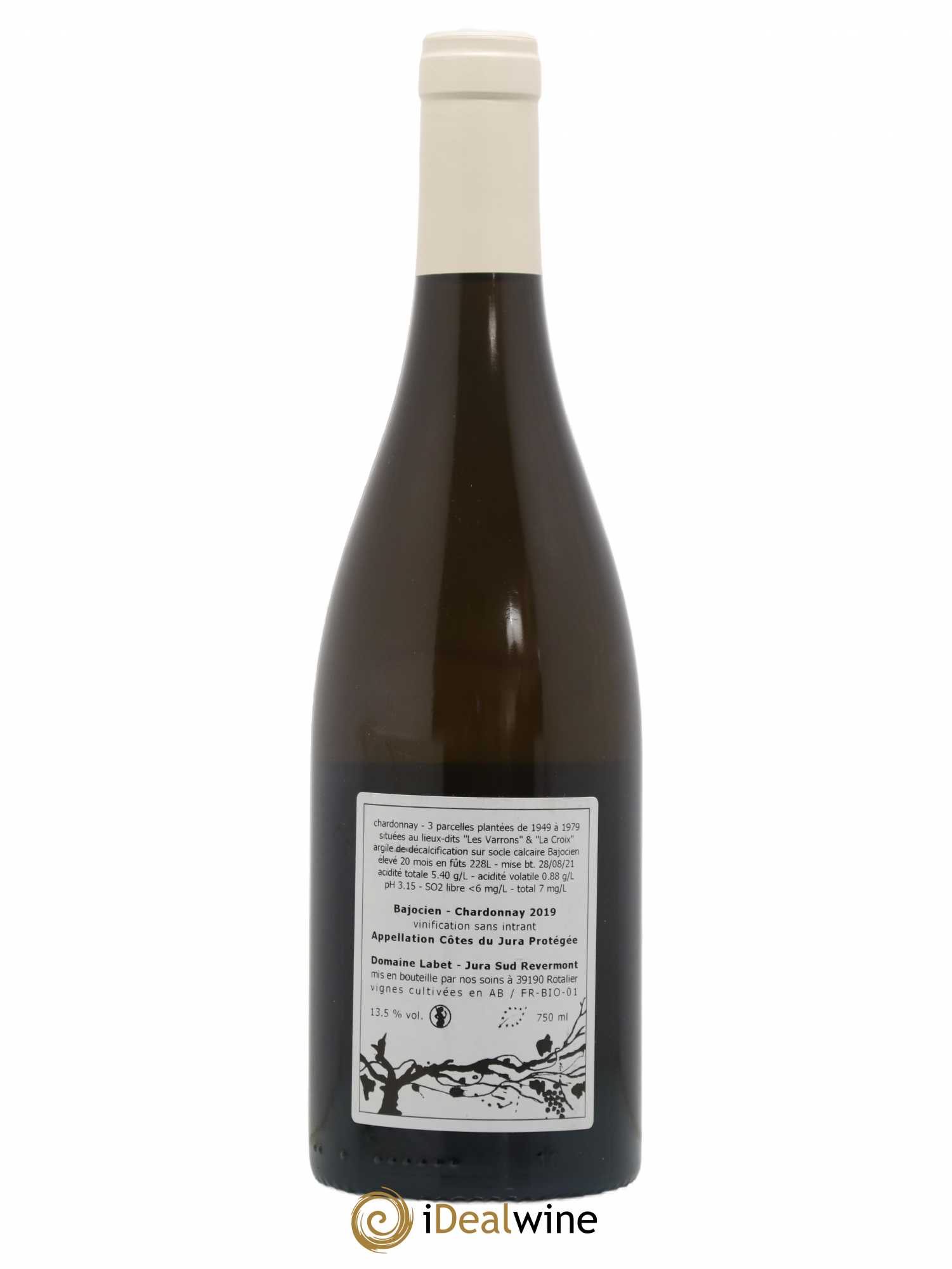Côtes du Jura Chardonnay Bajocien Romain - Julien - Charline Labet 2019 - Lot de 1 bouteille - 1