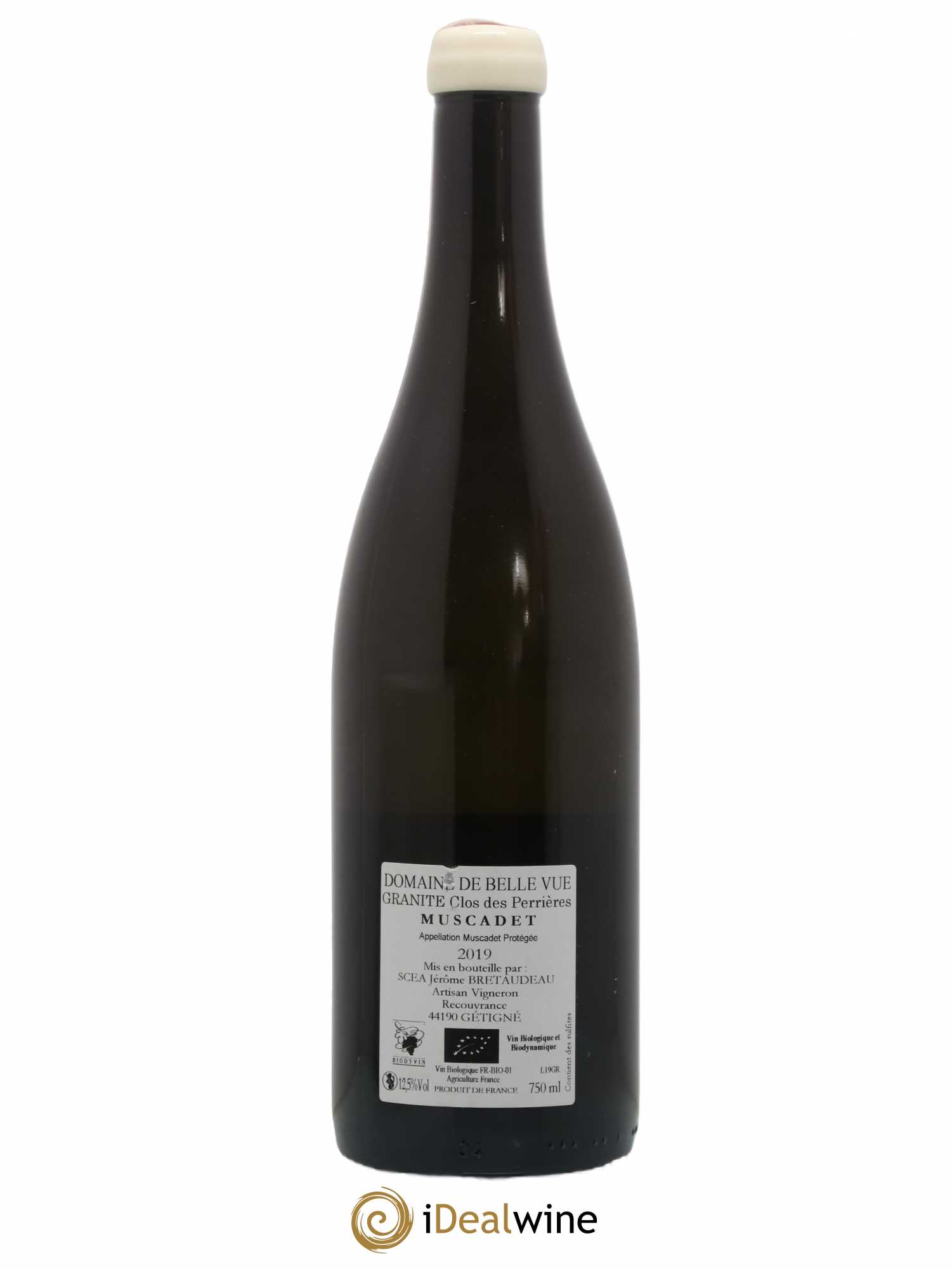 Muscadet-Sèvre-et-Maine Granite Clos des Perrières Jérôme Bretaudeau - Domaine de Bellevue 2019 - Lot de 1 bouteille - 1