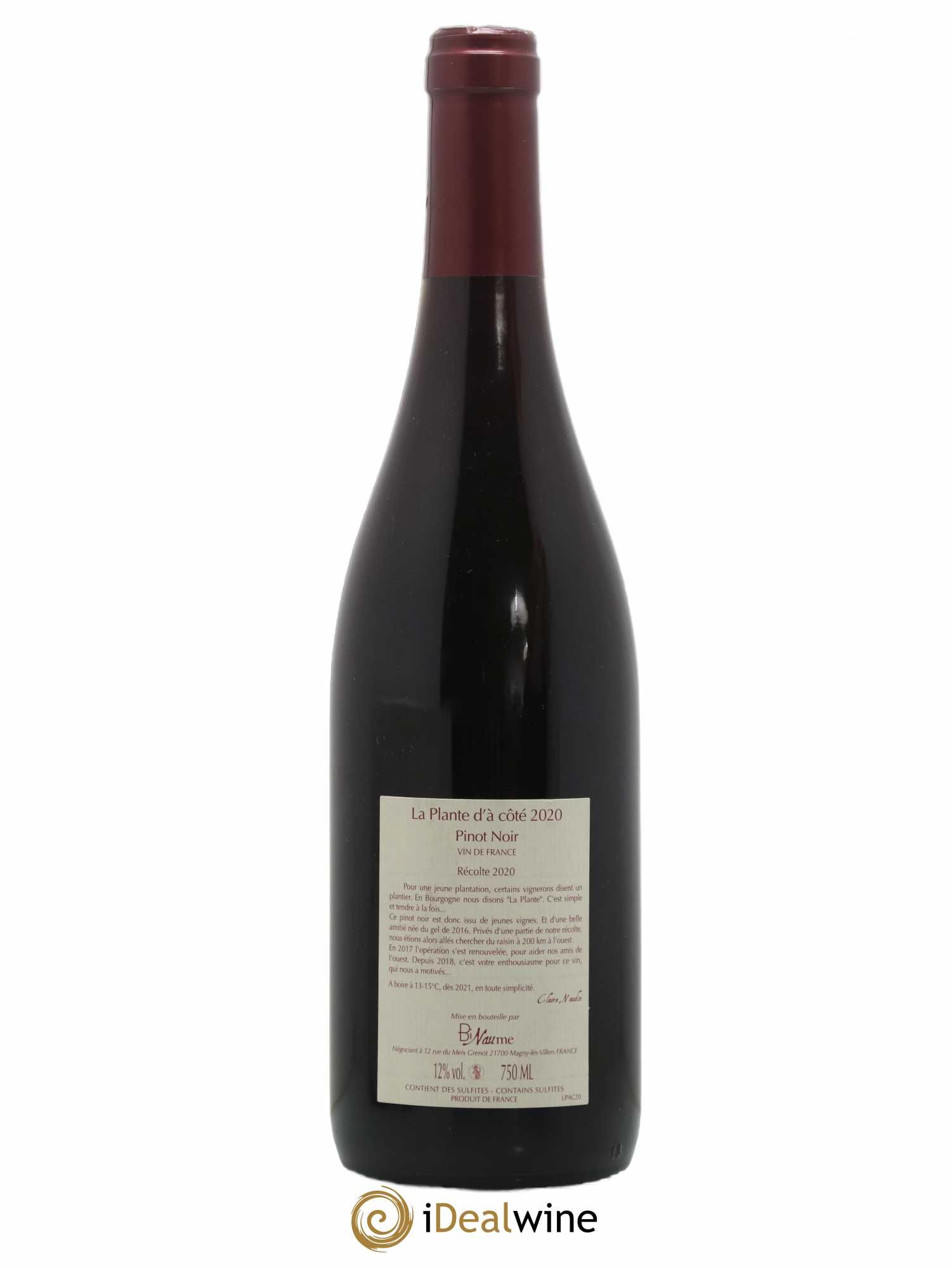 Vin de France La Plante d'à coté Binaume Bizot-Naudin 2020 - Lot de 1 bouteille - 1