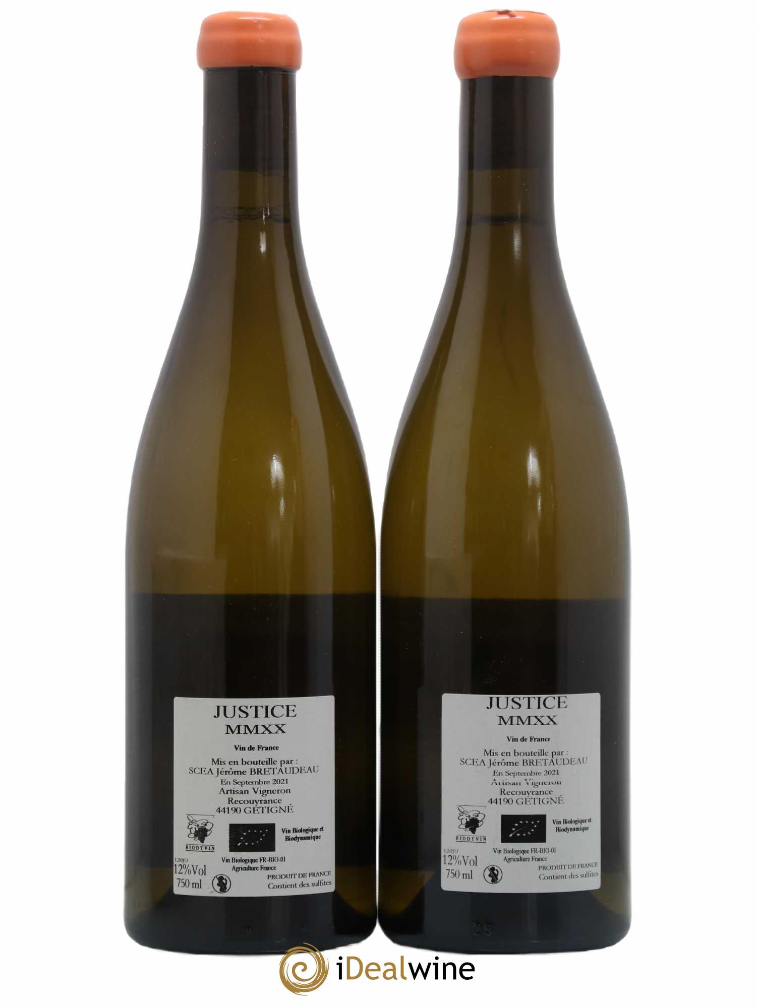 Vin de France La Justice Jérôme Bretaudeau - Domaine de Bellevue 2020 - Lot de 2 bouteilles - 1