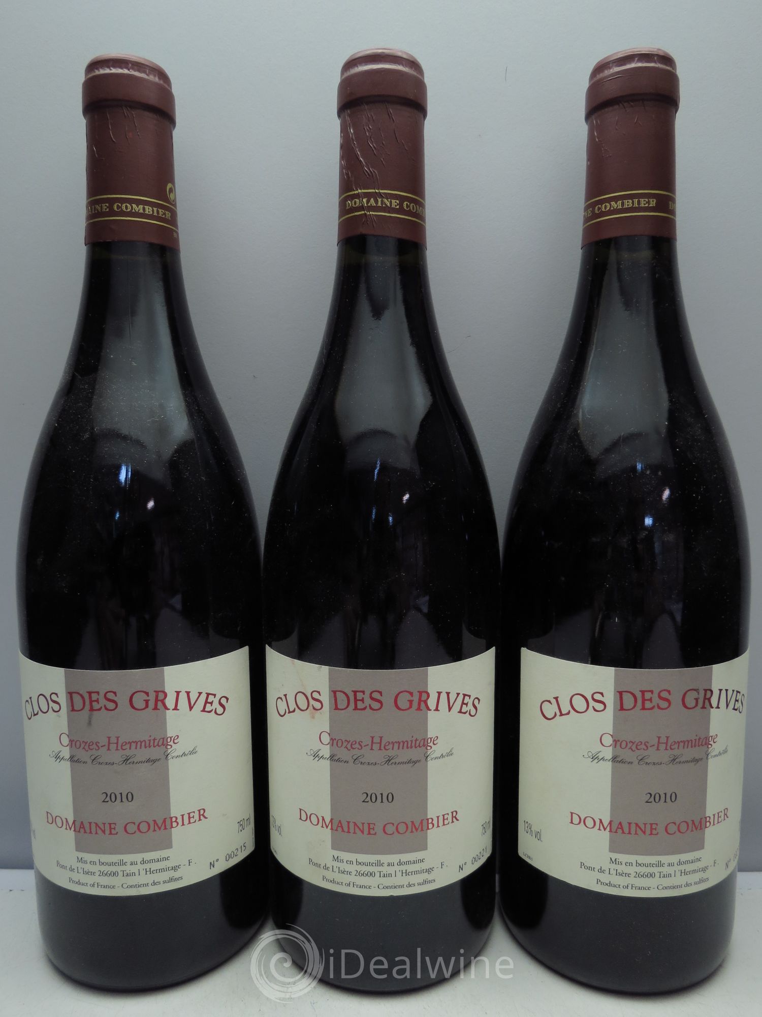 Crozes-Hermitage Clos des Grives Combier 2010 - Lot de 3 bouteilles - 0