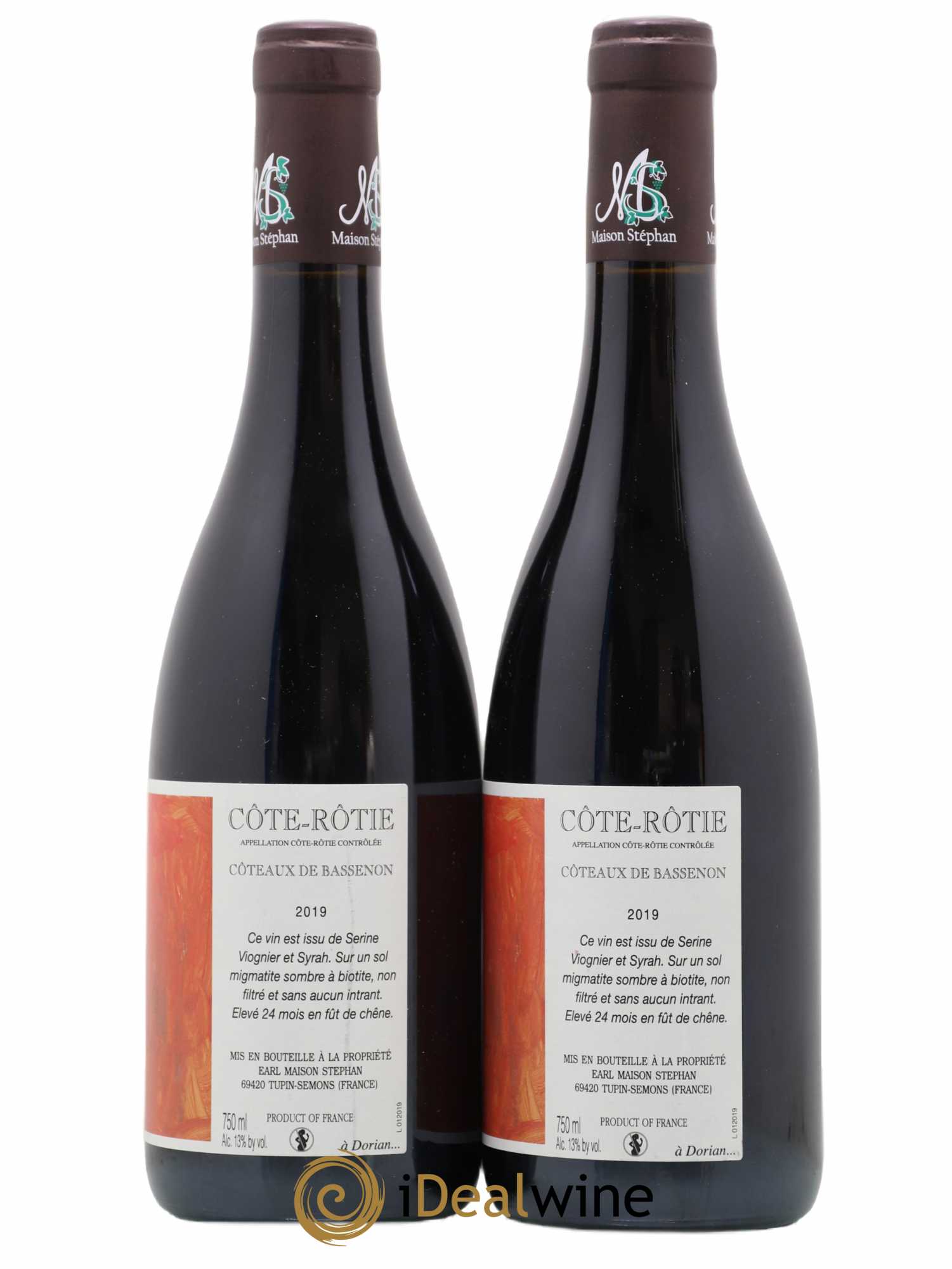Côte-Rôtie Coteaux de Bassenon Jean-Michel Stephan 2019 - Lot de 2 bouteilles - 1