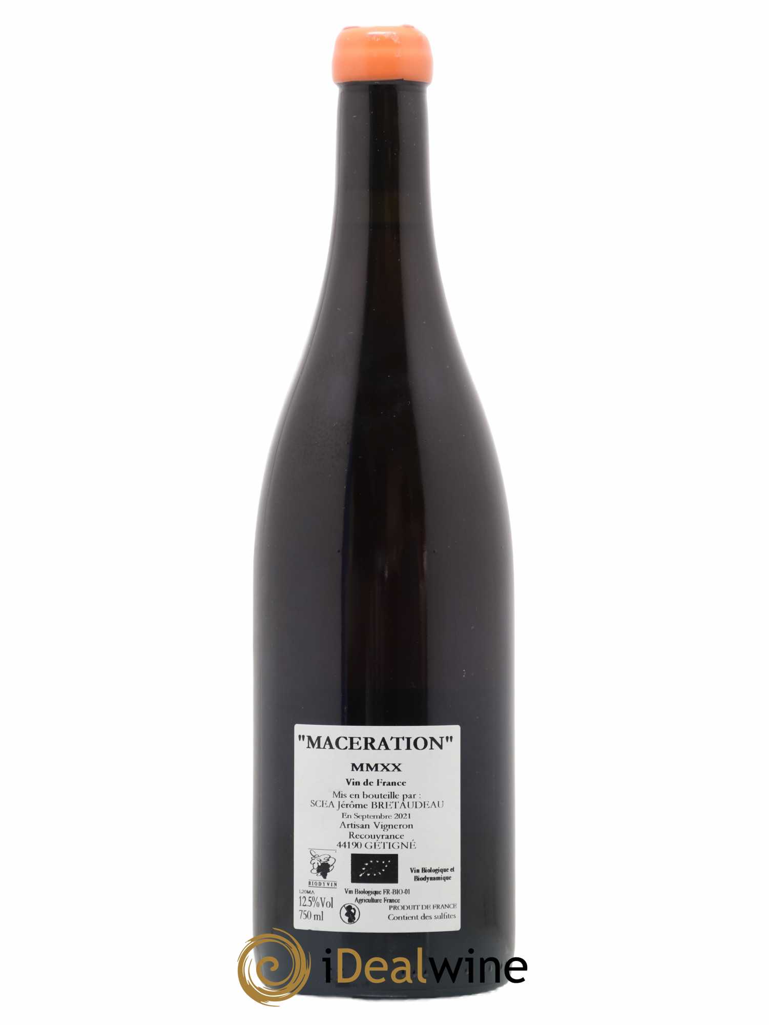 Vin de France Macération Jérôme Bretaudeau - Domaine de Bellevue 2020 - Lot de 1 bouteille - 1