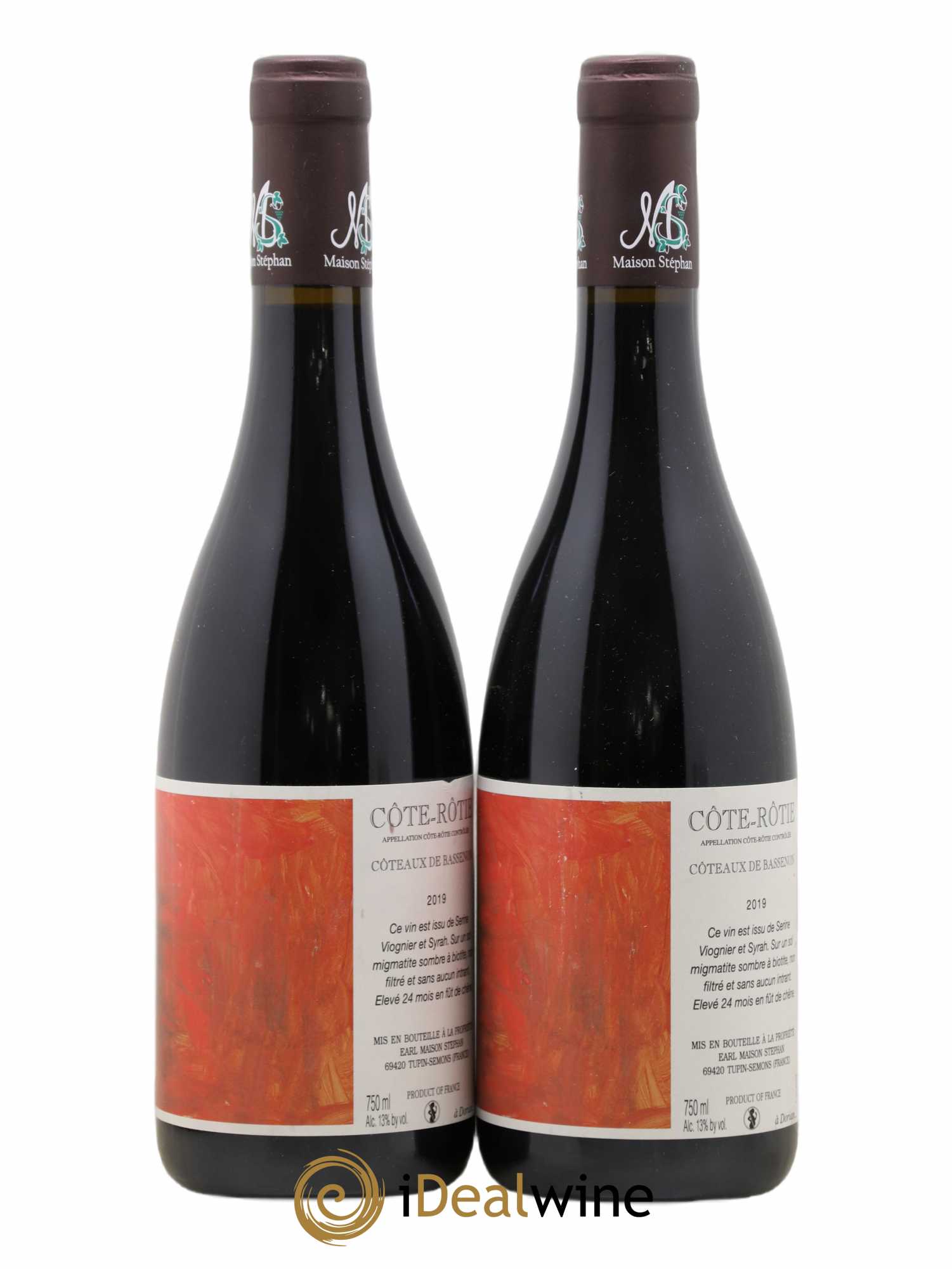 Côte-Rôtie Coteaux de Bassenon Jean-Michel Stephan 2019 - Lot de 2 bouteilles - 0
