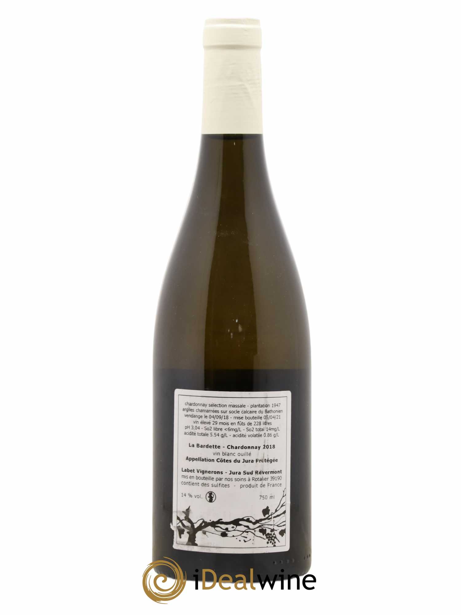 Côtes du Jura Chardonnay La Bardette Romain - Julien  - Charline Labet 2018 - Lot de 1 bouteille - 1