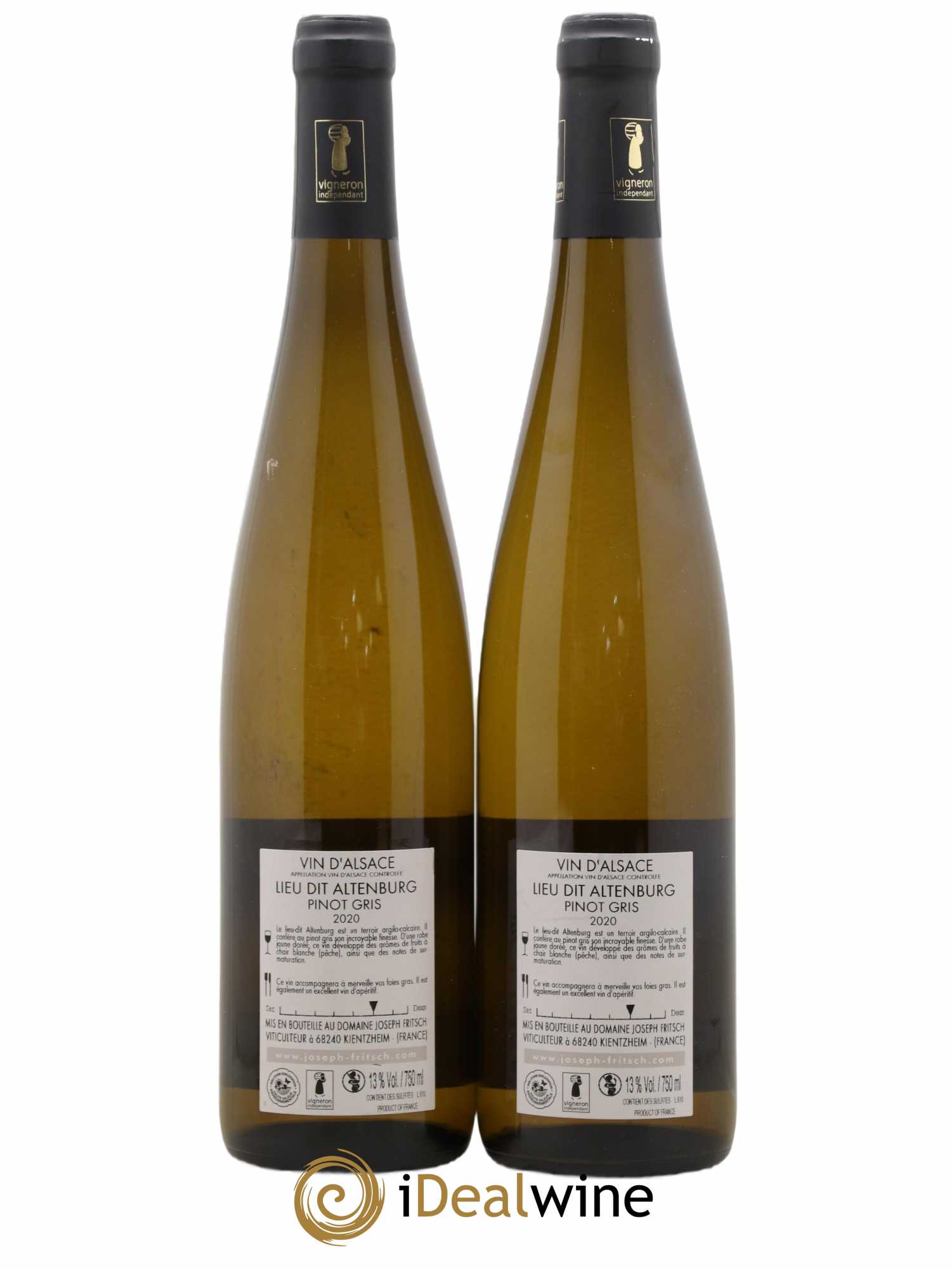 Alsace Pinot Gris Altenburg Joseph Fritsch (sans prix de réserve) 2020 - Posten von 2 Flaschen - 1