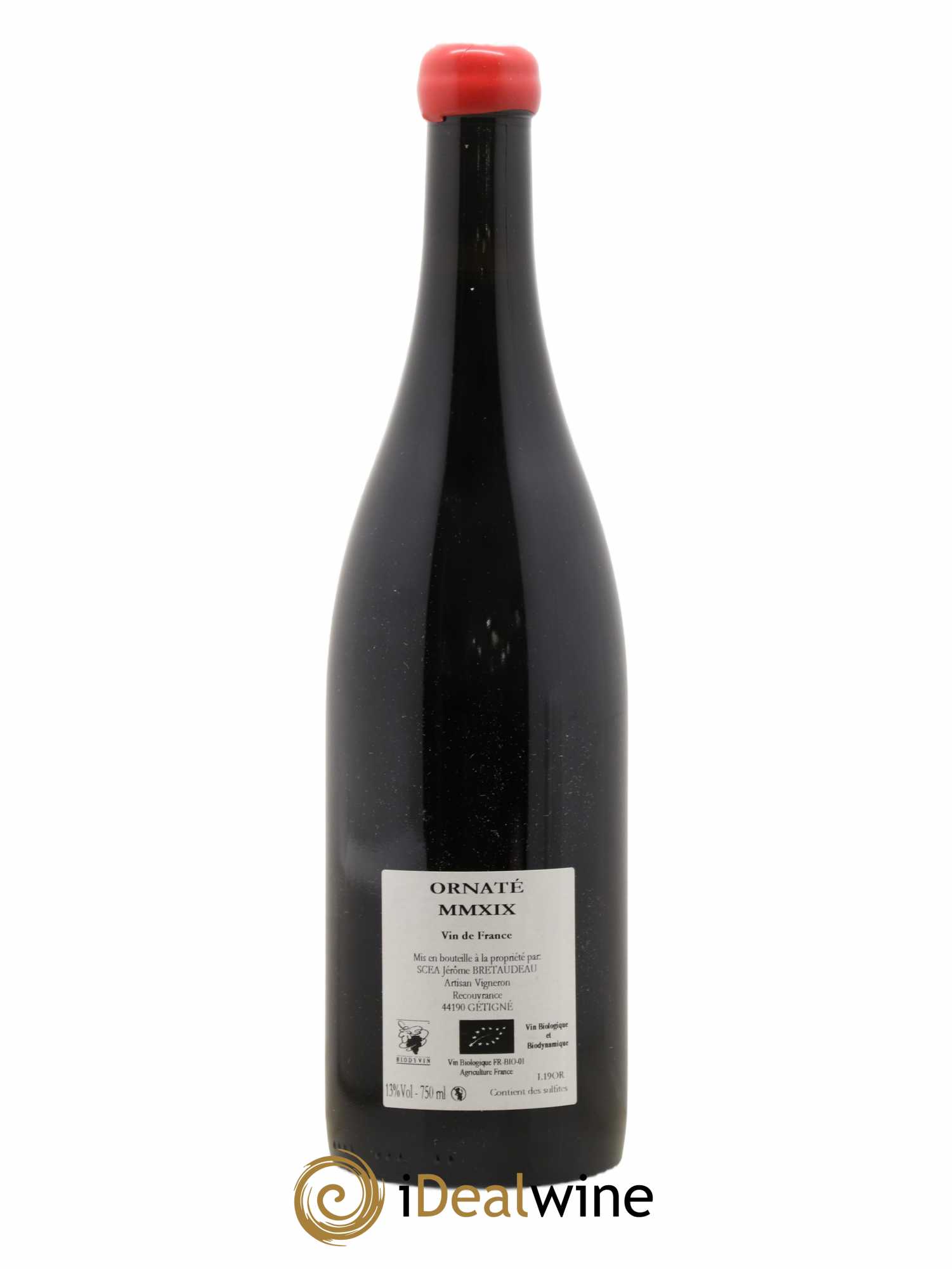 Vin de France Merlot Ornaté Jérôme Bretaudeau - Domaine de Bellevue 2019 - Lot de 1 bouteille - 1