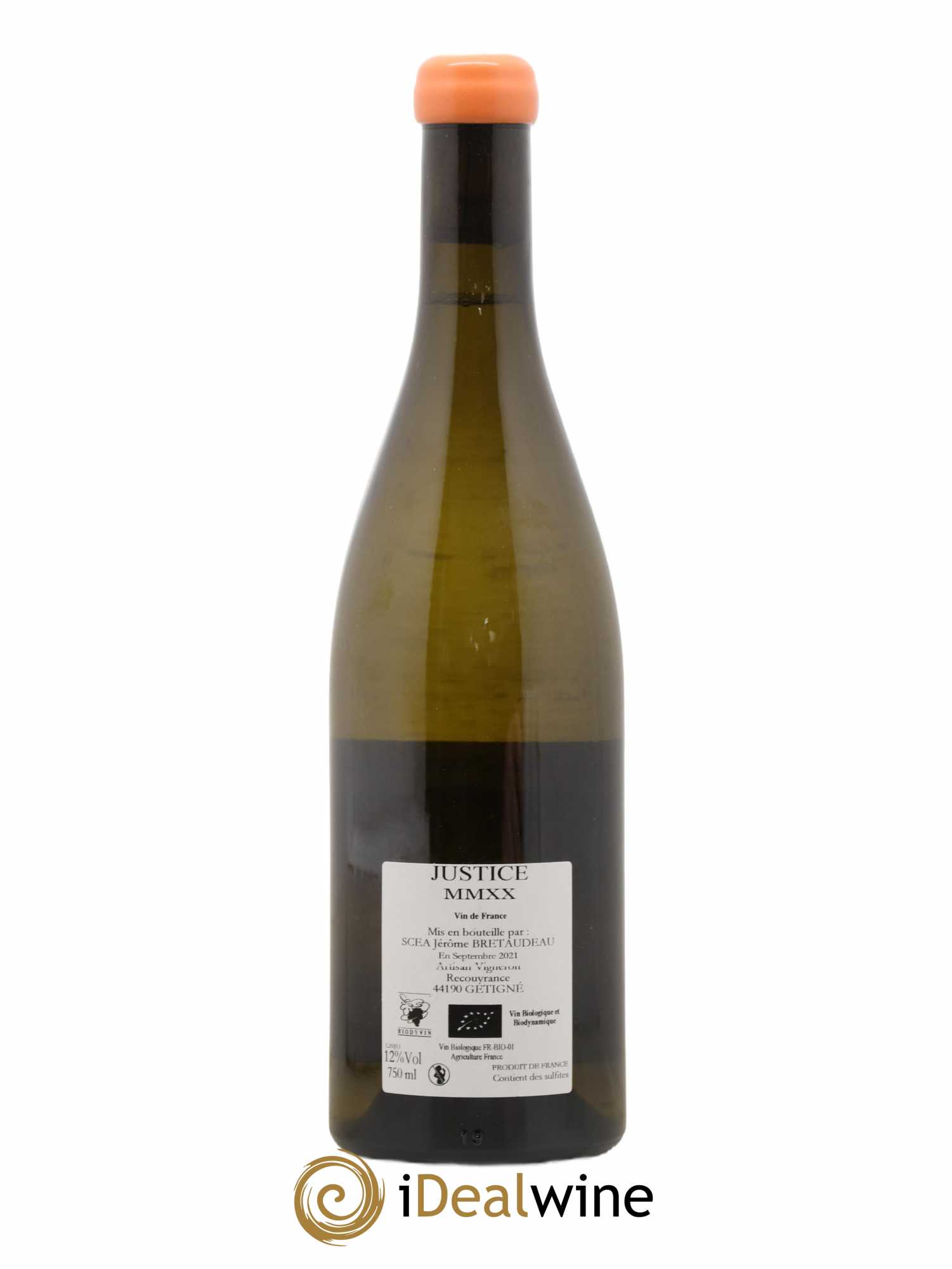 Vin de France La Justice Jérôme Bretaudeau - Domaine de Bellevue 2020 - Lot de 1 bouteille - 1