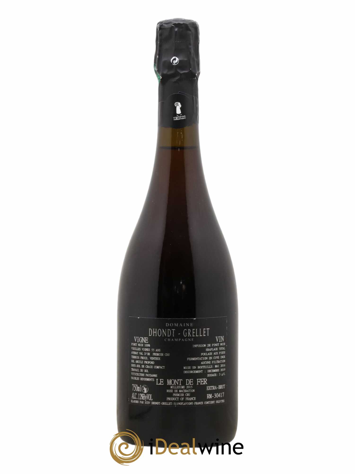 Le Mont de Fer Rosé de macération Extra-Brut Dhondt Grellet 2015 - Lot de 1 bouteille - 1